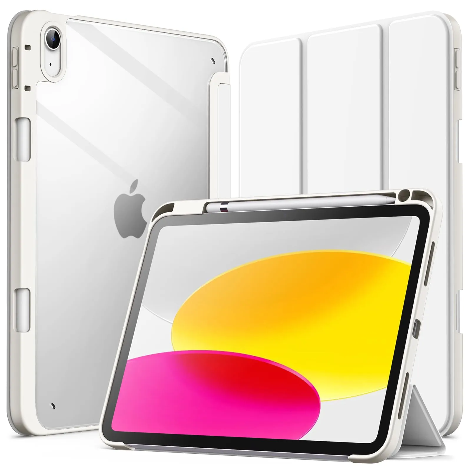 JETech Custodia per iPad (A16) 11ª/10ª Gen, Bianco - immagine 1