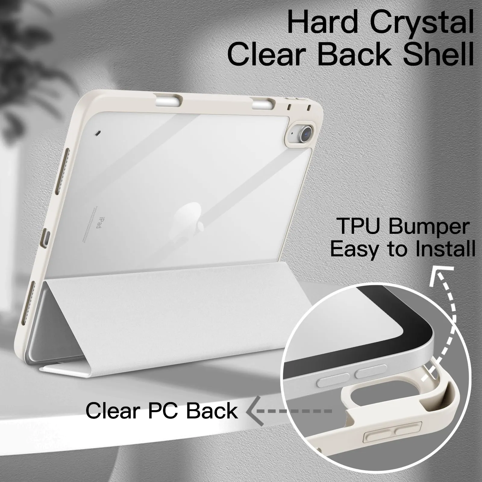 JETech Custodia per iPad (A16) 11ª/10ª Gen, Bianco - immagine 3