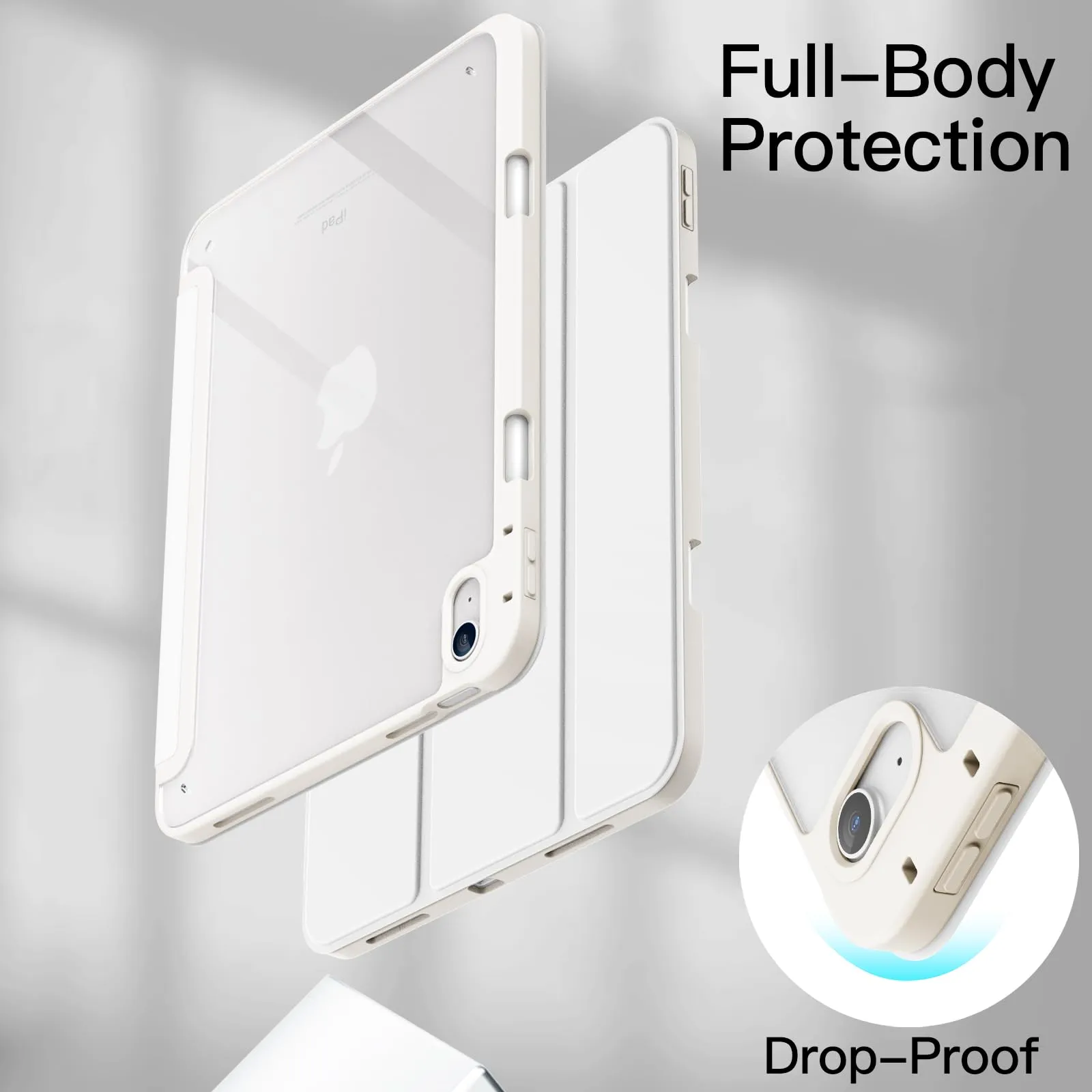 JETech Custodia per iPad (A16) 11ª/10ª Gen, Bianco - immagine 4