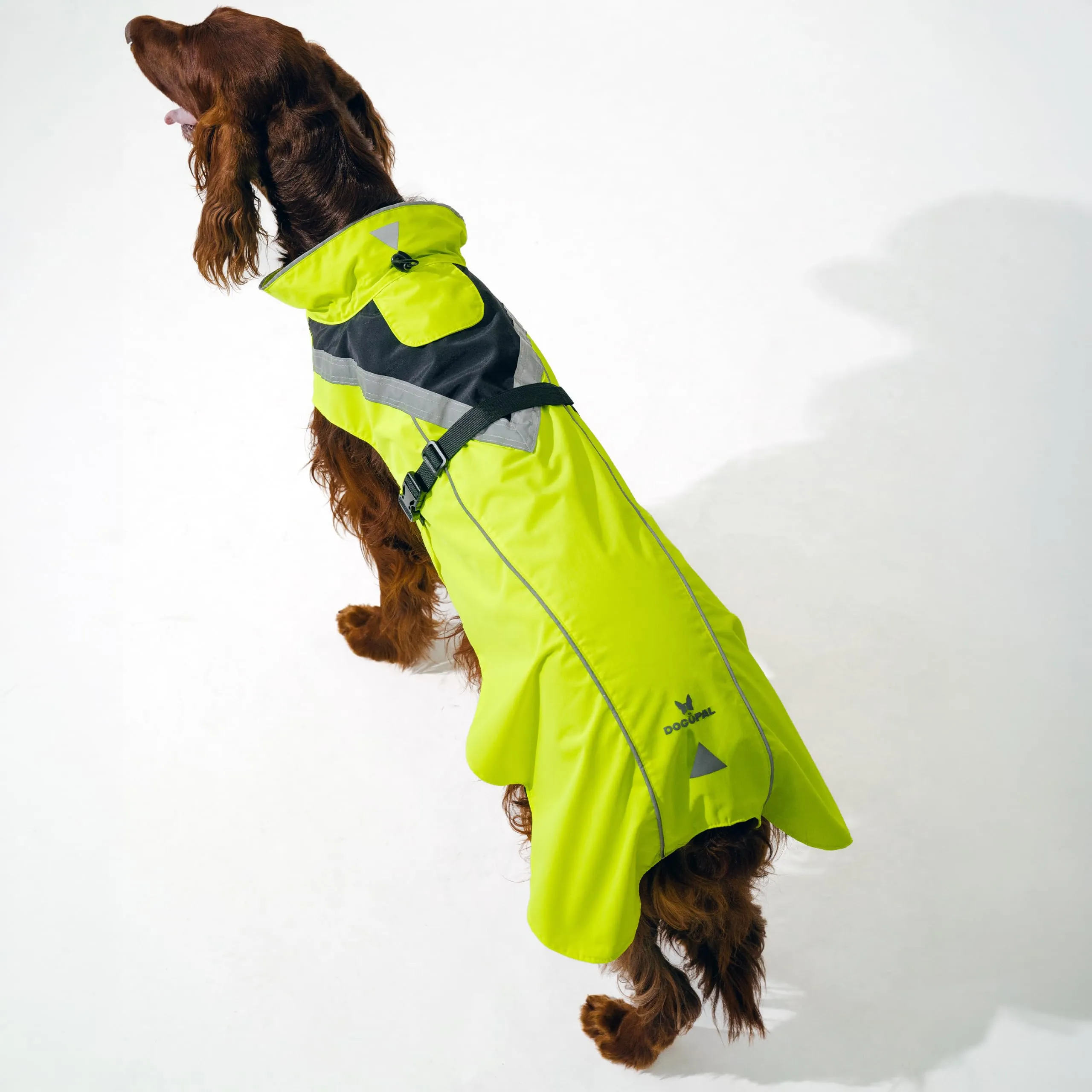 DOGOPAL Impermeabile per Cane Riflettente con Apertura per Guinzaglio, Giallo, XXL - immagine 14