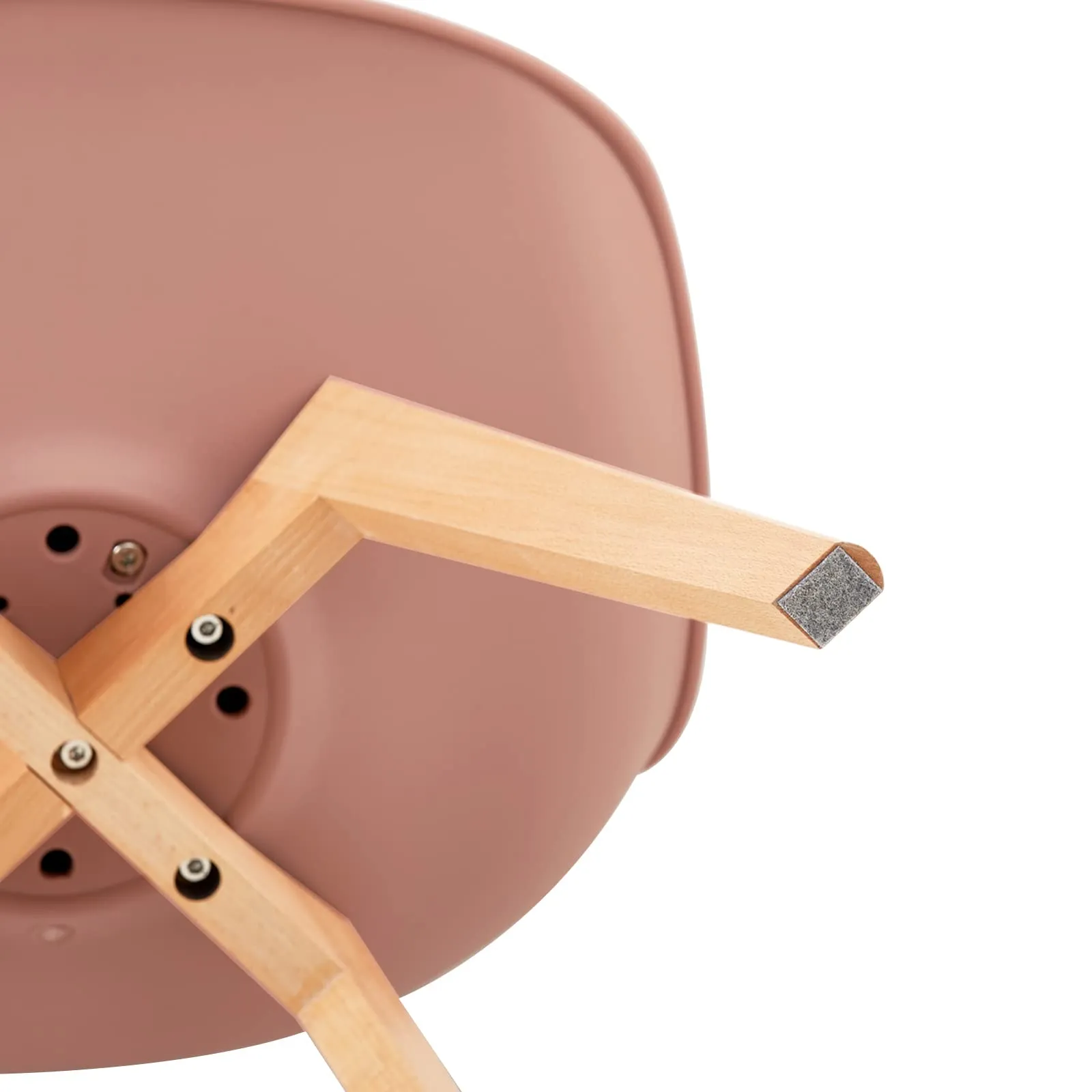 EGGREE Set di 4 Sedie da Pranzo e Cucina in Pelle PU e Legno di Faggio, Rosa Fumé - immagine 7