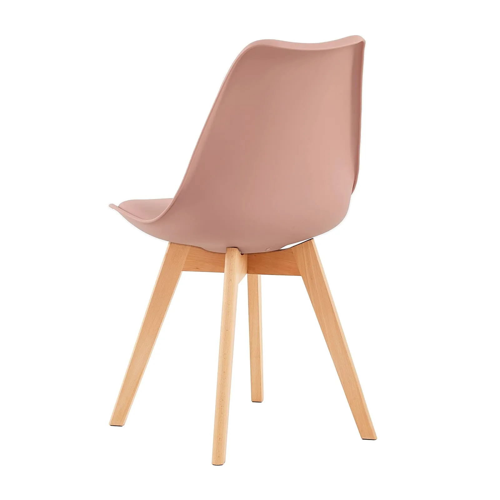 EGGREE Set di 4 Sedie da Pranzo e Cucina in Pelle PU e Legno di Faggio, Rosa Fumé - immagine 8