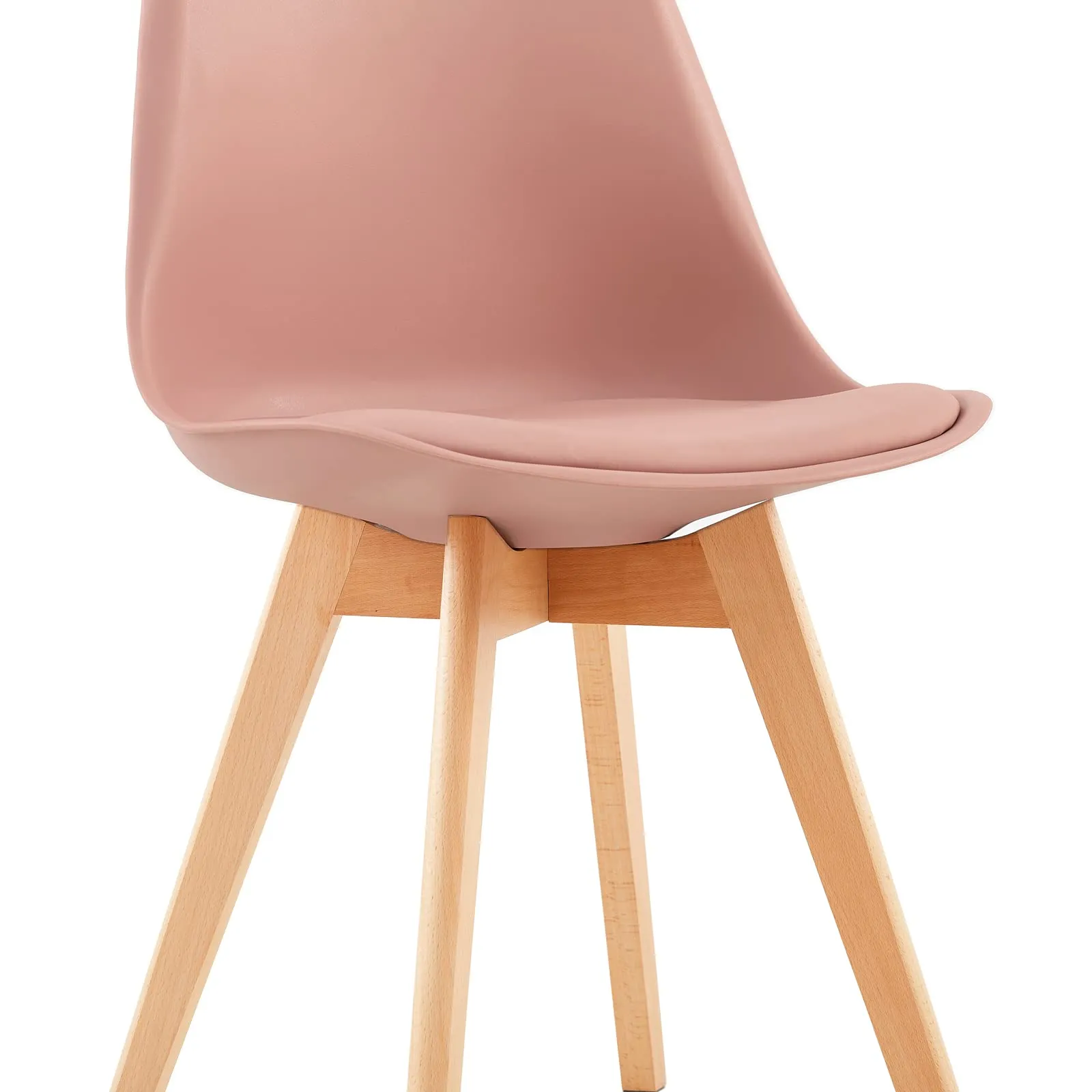 EGGREE Set di 4 Sedie da Pranzo e Cucina in Pelle PU e Legno di Faggio, Rosa Fumé - immagine 9