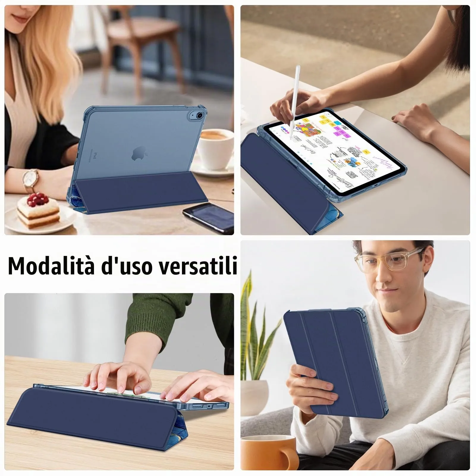 FINTIE Cover for iPad 11th Gen 11" (2025) and iPad 10th Gen 10.9" (2022) - Animalier Pattern, Blue - immagine 9