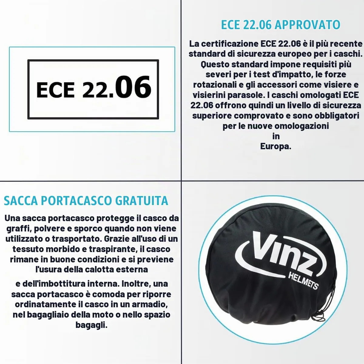 Vinz Como Casco Jet con Visiera ECE 22.06 - Nero - immagine 6