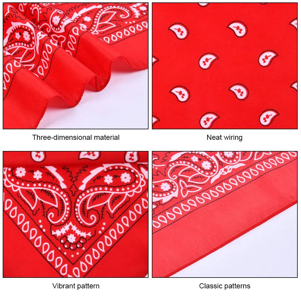 Aomig Bandana Paisley Multicolore, 55 x 55 cm - immagine 4