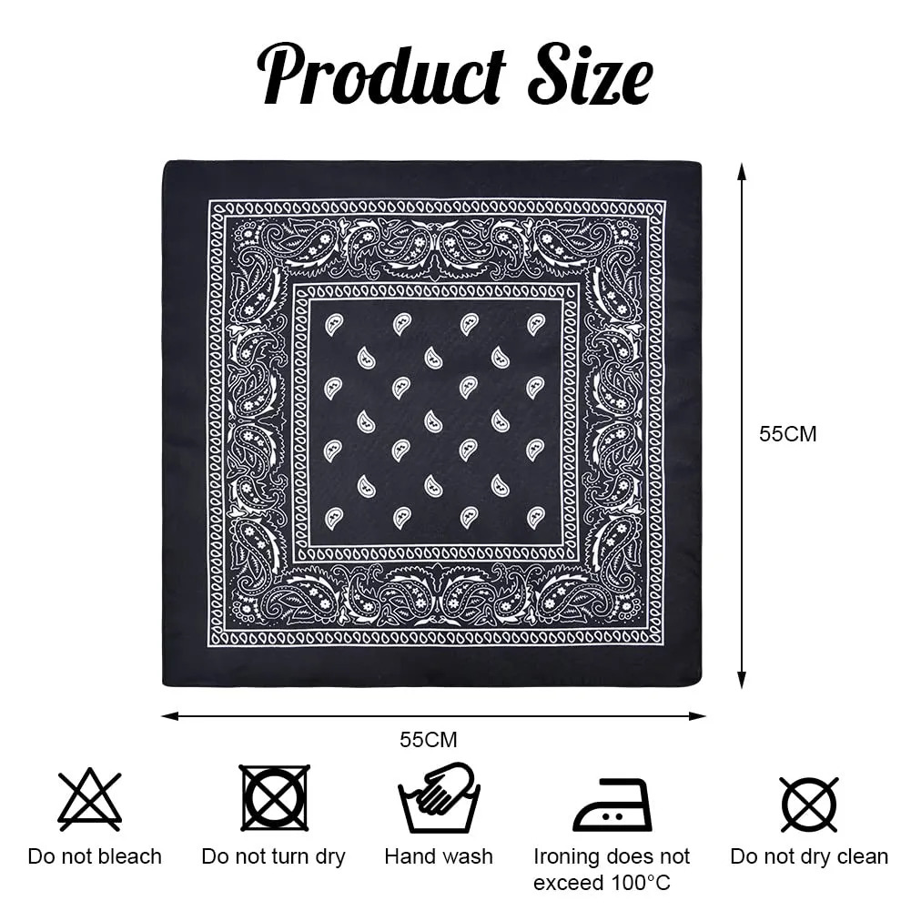 Aomig Bandana Paisley Multicolori, 55 x 55 cm, Poliestere - immagine 2
