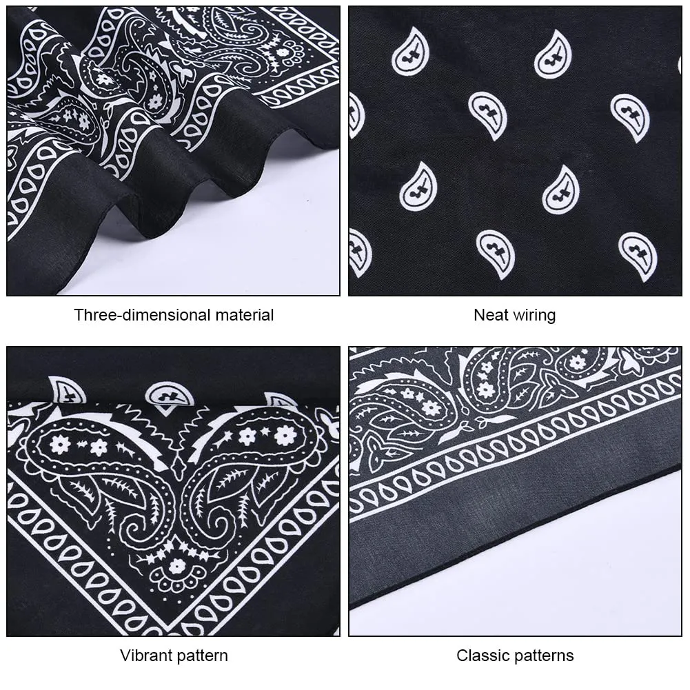 Aomig Bandana Paisley Multicolori, 55 x 55 cm, Poliestere - immagine 4