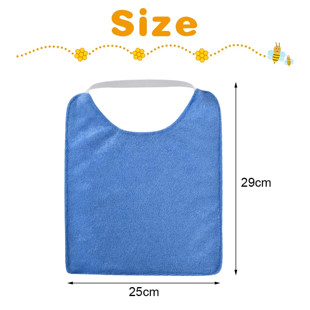 Vicloon Set di 5 bavaglini elastici e impermeabili per bambini, 25x29cm - immagine 2