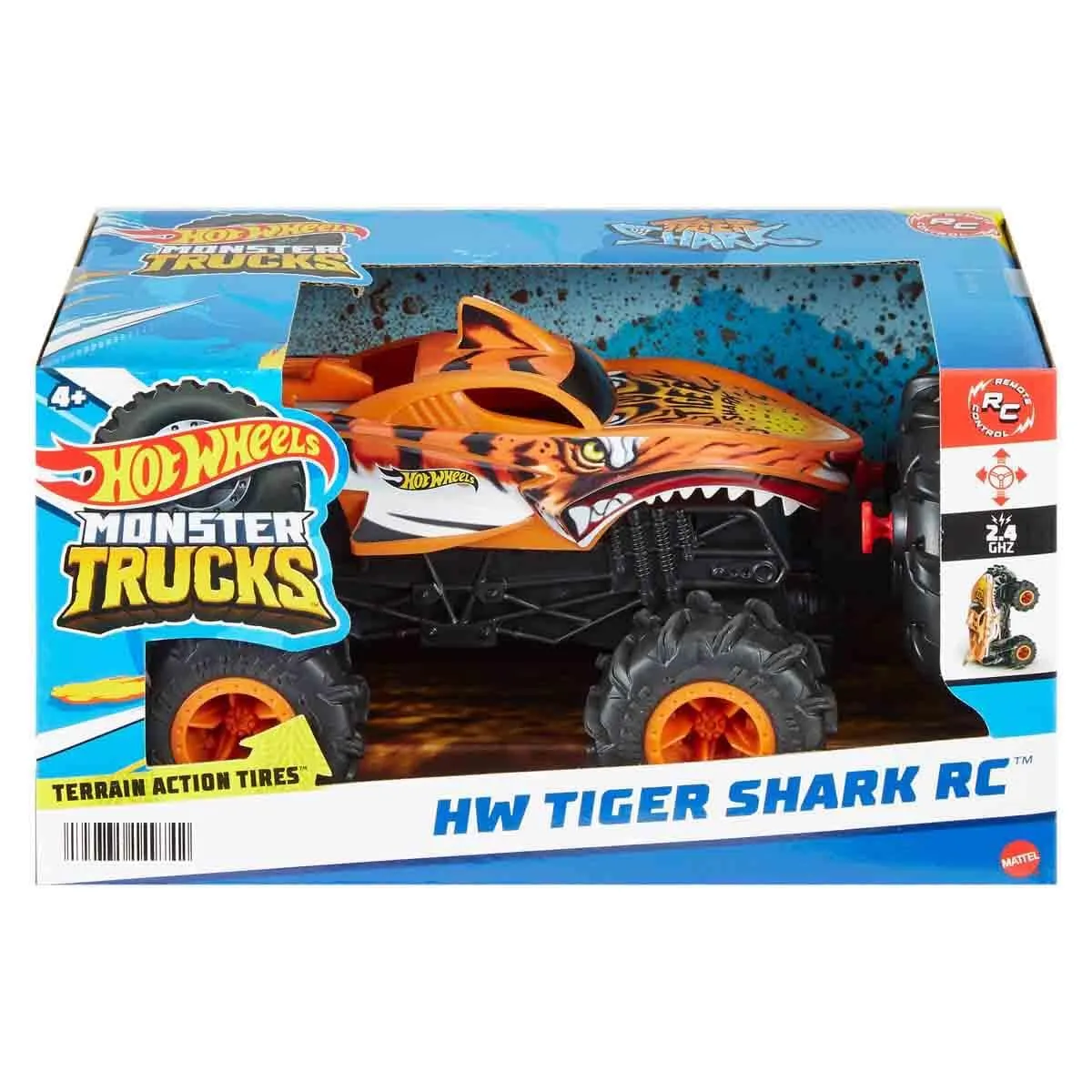 Hot Wheels Monster Trucks HW Tiger Shark RC Veicolo Radiocomandato 1:24 - immagine 6