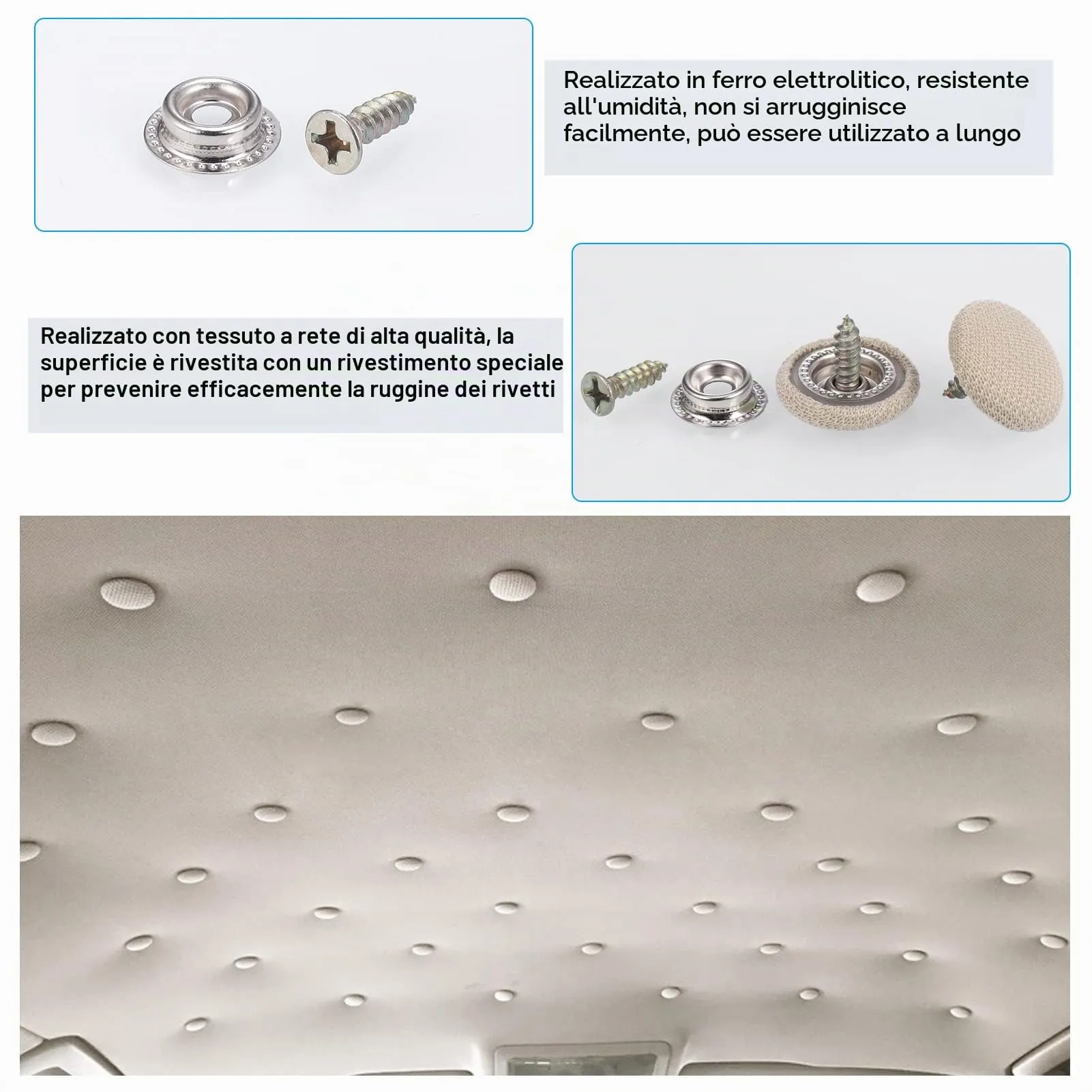 Zocipro Kit Riparazione Cielo Auto, 65 Pezzi, Beige - immagine 3