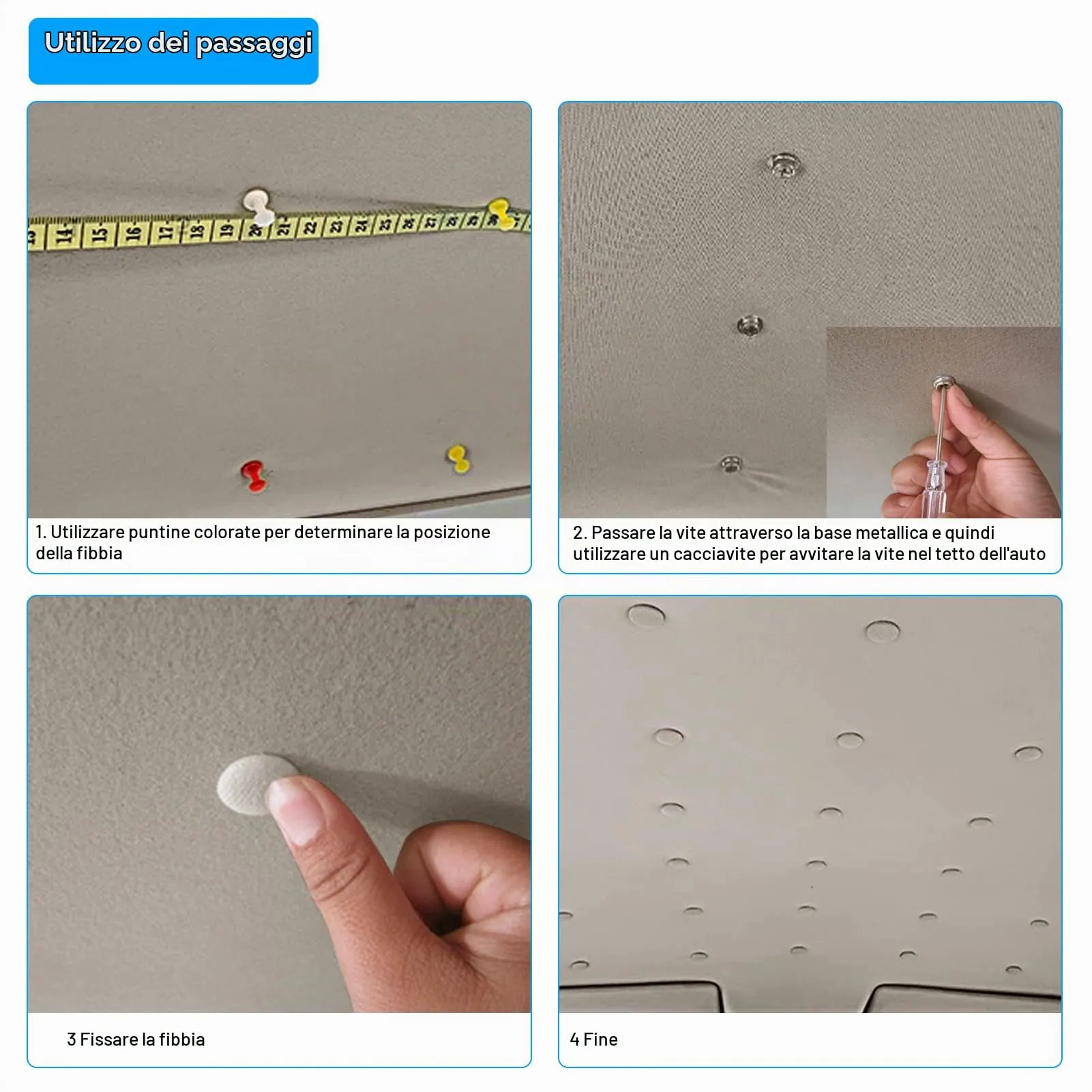 Zocipro Kit Riparazione Cielo Auto, 65 Pezzi, Beige - immagine 5