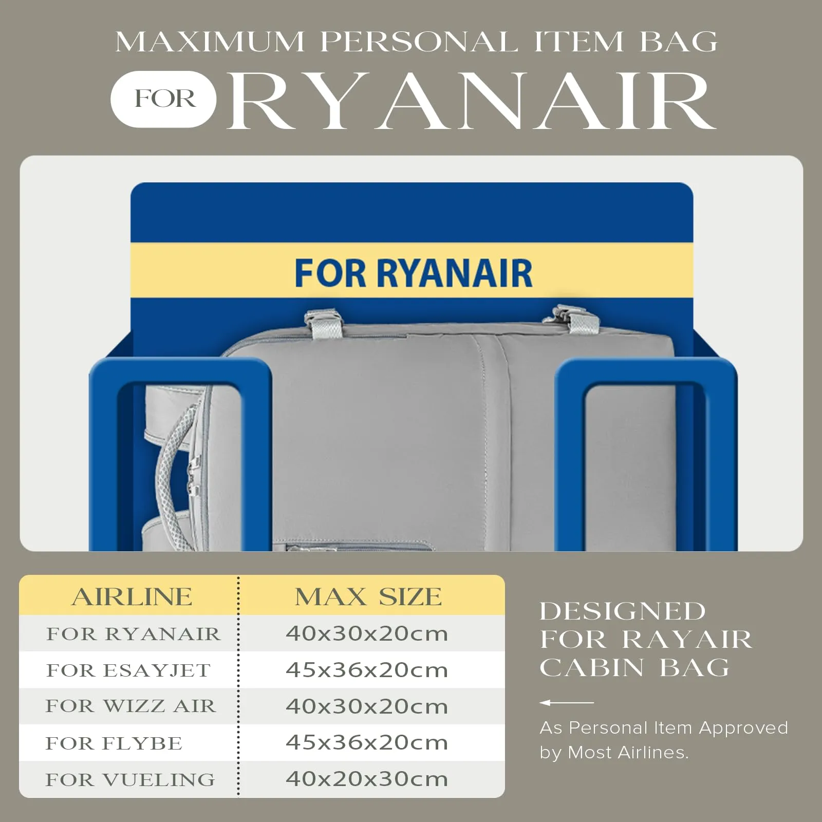 Hayayu Zaino Bagaglio a Mano per Ryanair 40x20x28 cm - immagine 2