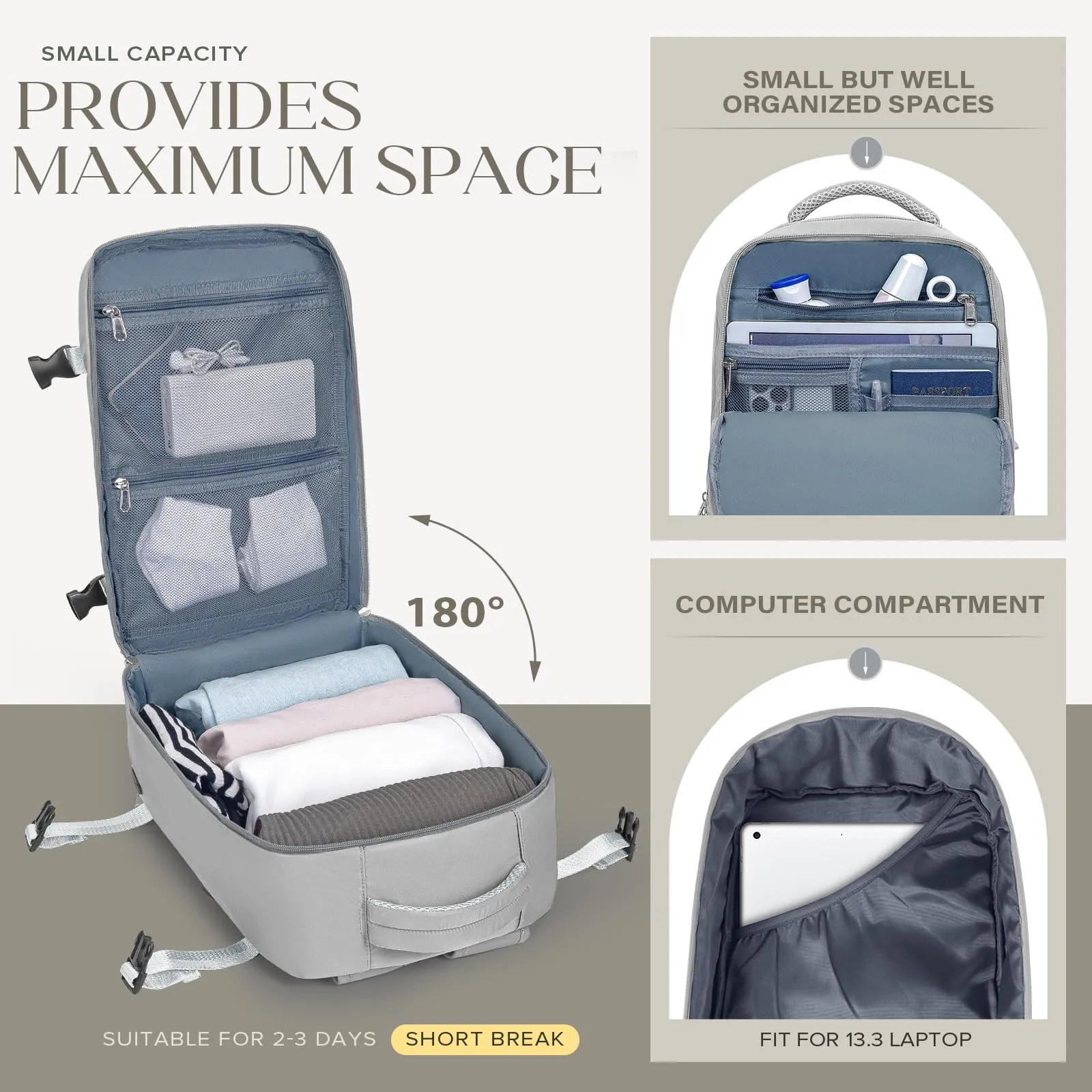 Hayayu Zaino Bagaglio a Mano per Ryanair 40x20x28 cm - immagine 5
