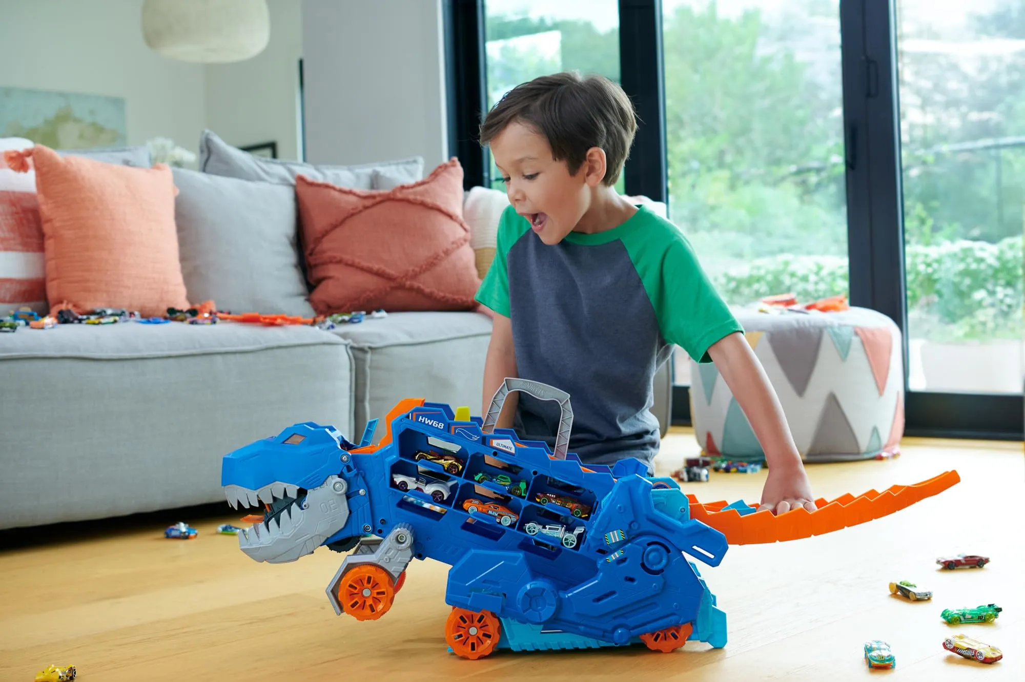 Hot Wheels City Let's Race Mega Dino Trasportatore HNG50 - immagine 2