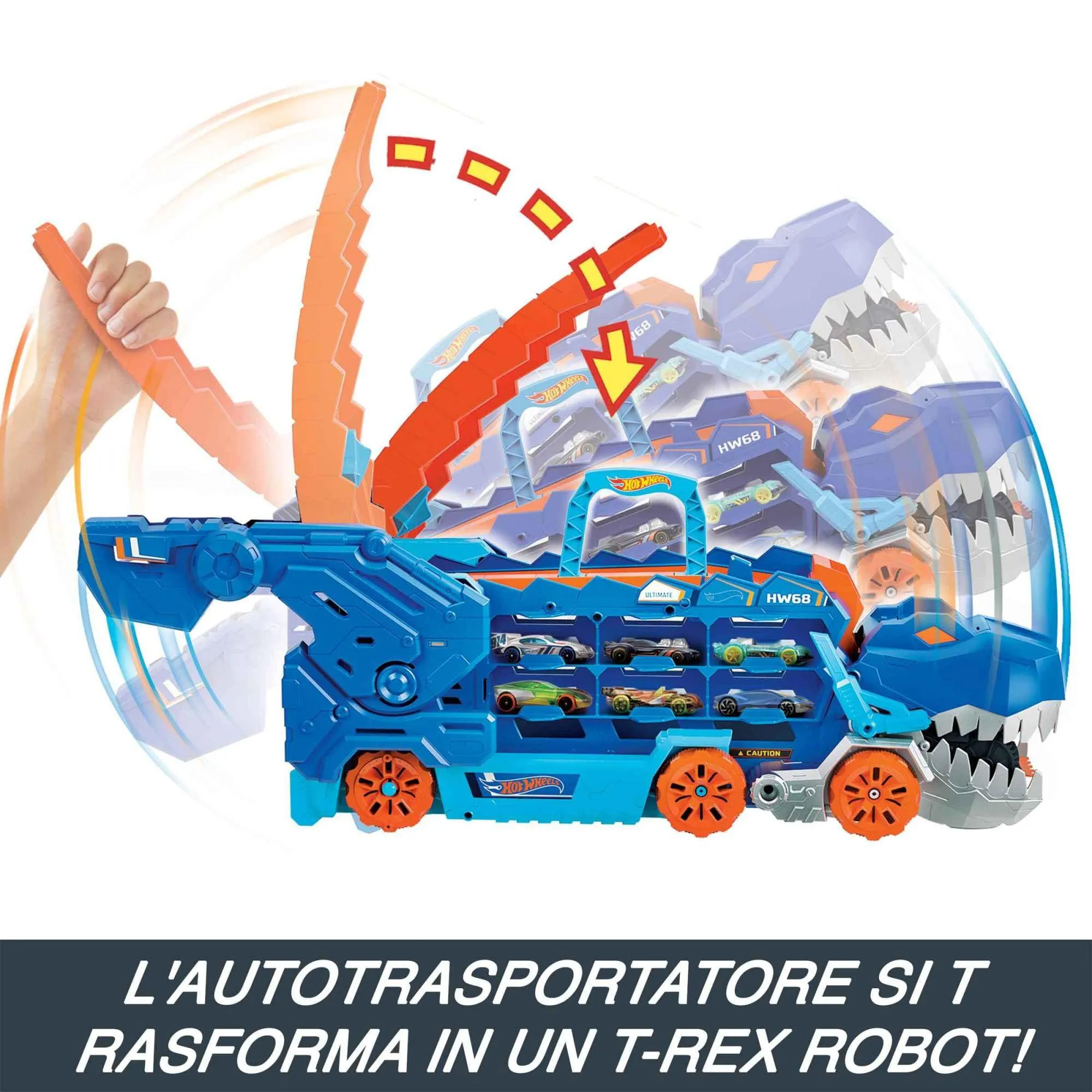 Hot Wheels City Let's Race Mega Dino Trasportatore HNG50 - immagine 4