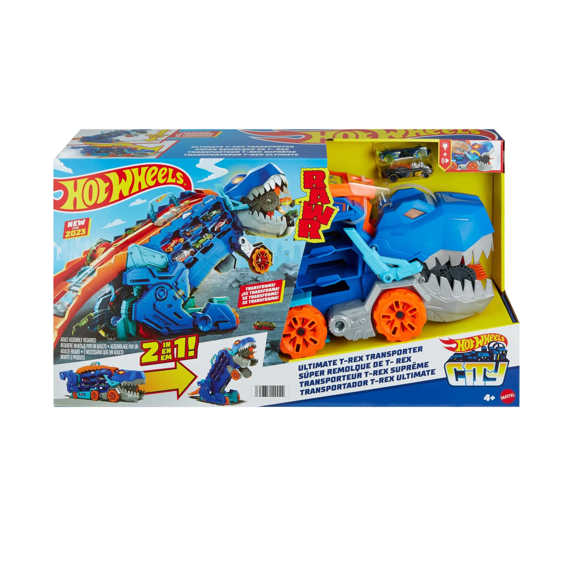 Hot Wheels City Let's Race Mega Dino Trasportatore HNG50 - immagine 6