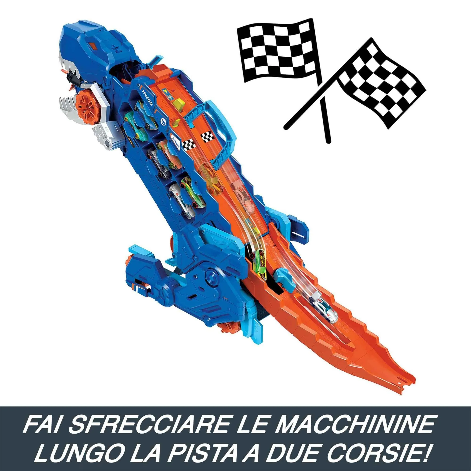 Hot Wheels City Let's Race Mega Dino Trasportatore HNG50 - immagine 8