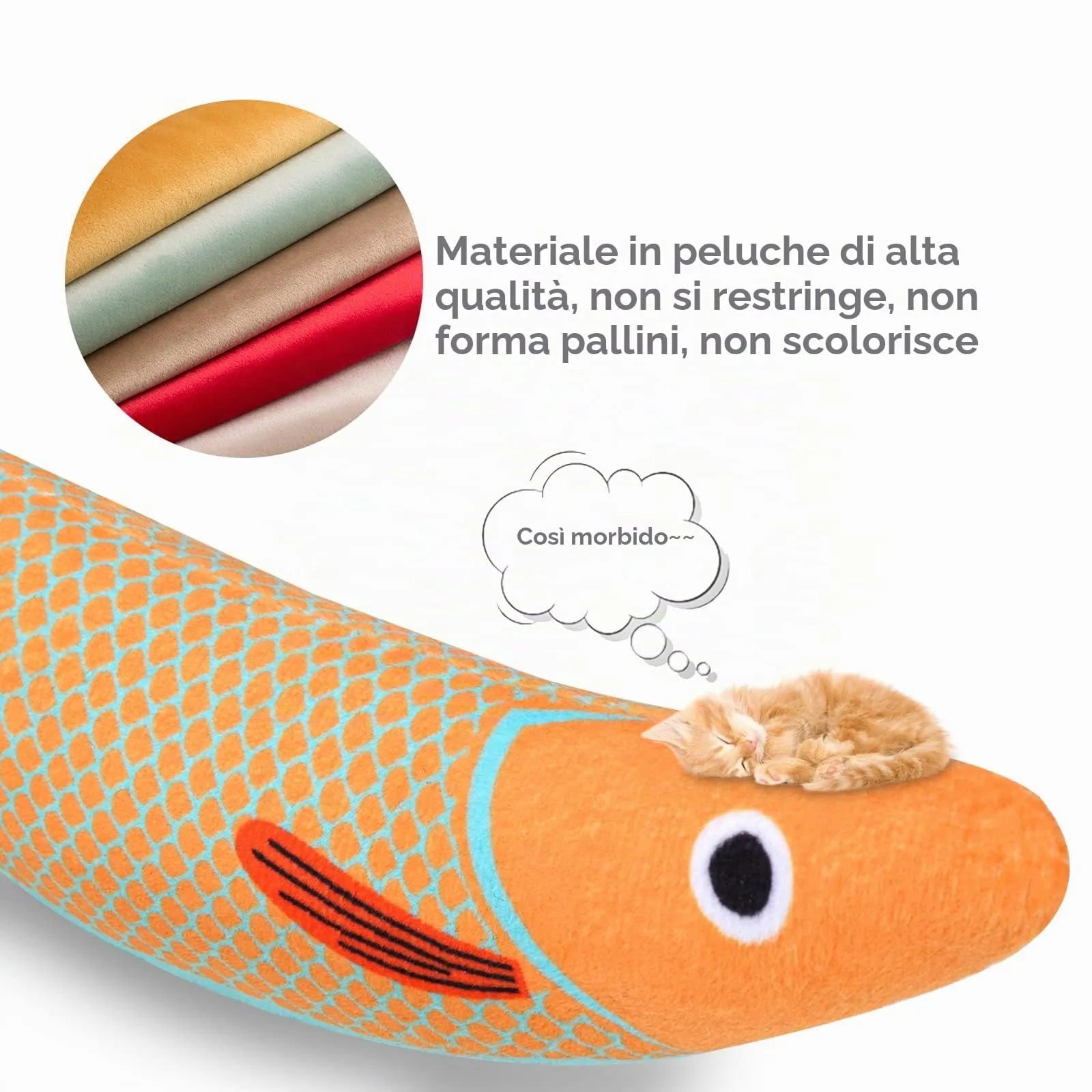 Aibuddy Giocattolo per Gatti con Erba Gatta e Campanella, Set da 3 Pezzi a Forma di Pesce - immagine 5