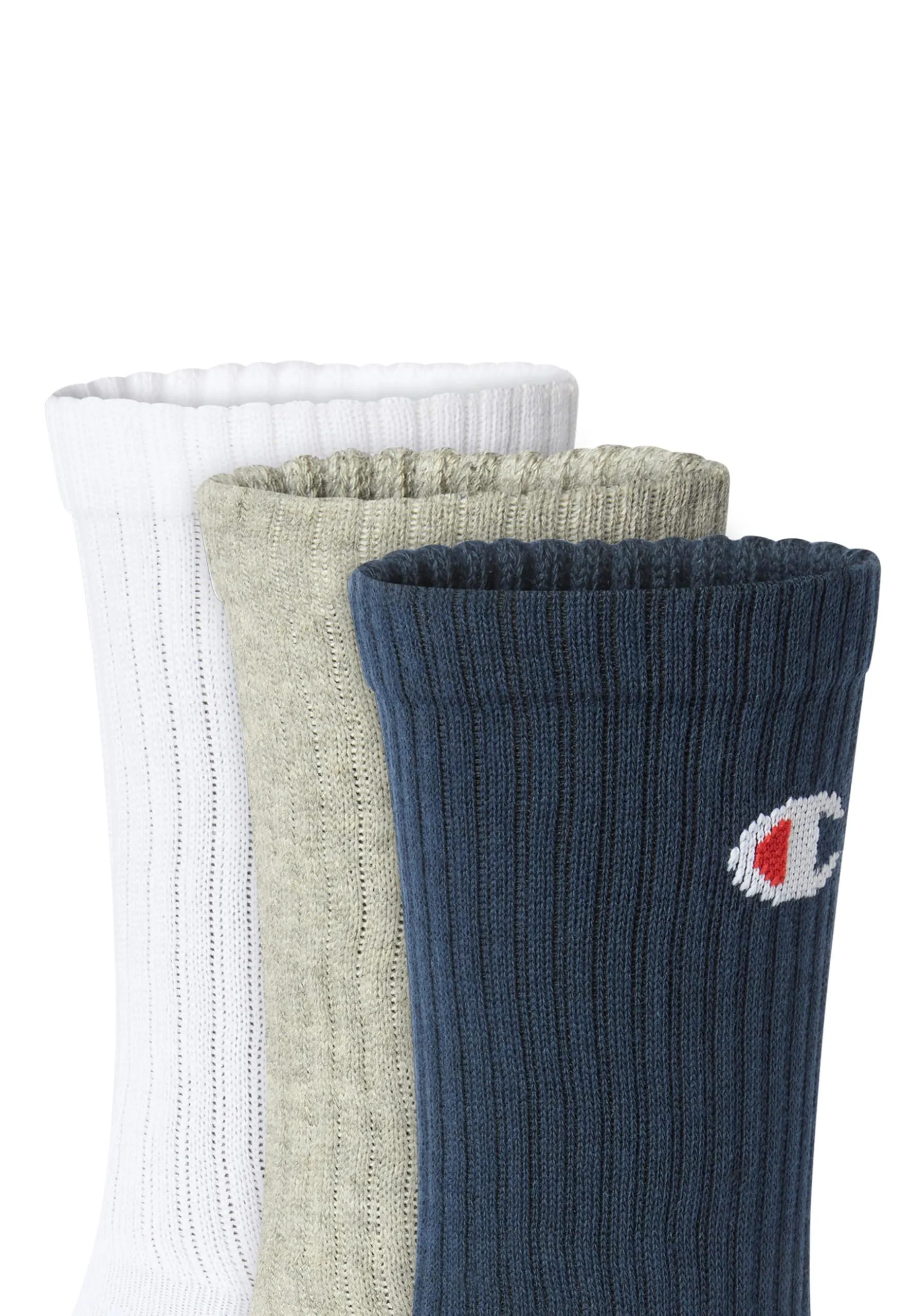 Champion Core 3PP Crew Calzini, Unisex Adulto, Blu Marino/Bianco/Grigio Melange Chiaro, 39-42 EU - immagine 2