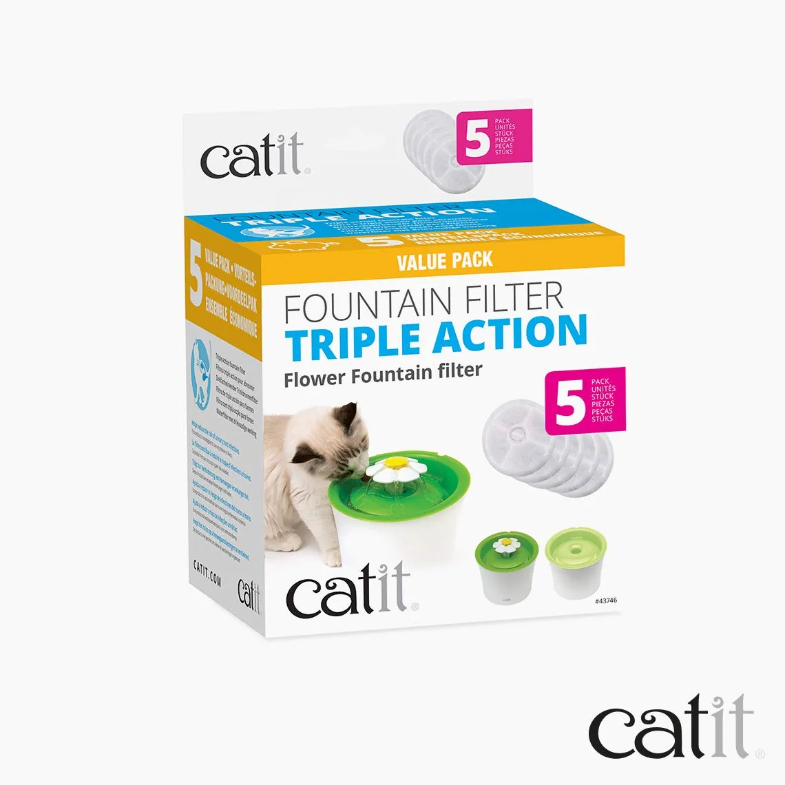 Catit Triple Action Set Filtri per Fontanelle, 5 Pezzi - immagine 6
