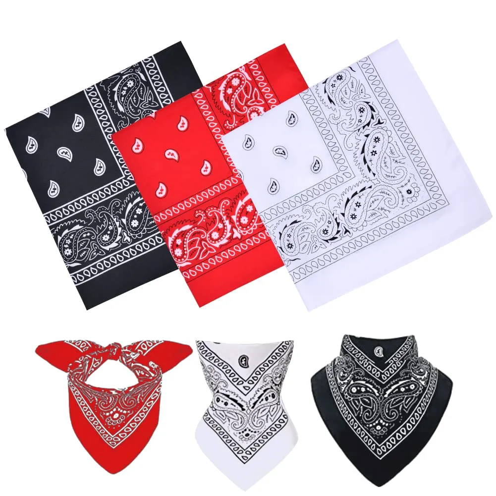 Aomig Set di 3 Bandane Paisley Multicolori, 55 x 55 cm - immagine 1