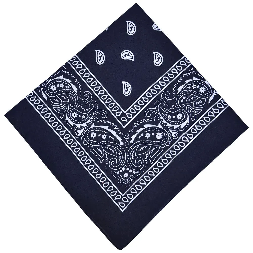 Aomig Bandana Blu Navy Paisley, 55 x 55 cm - immagine 1