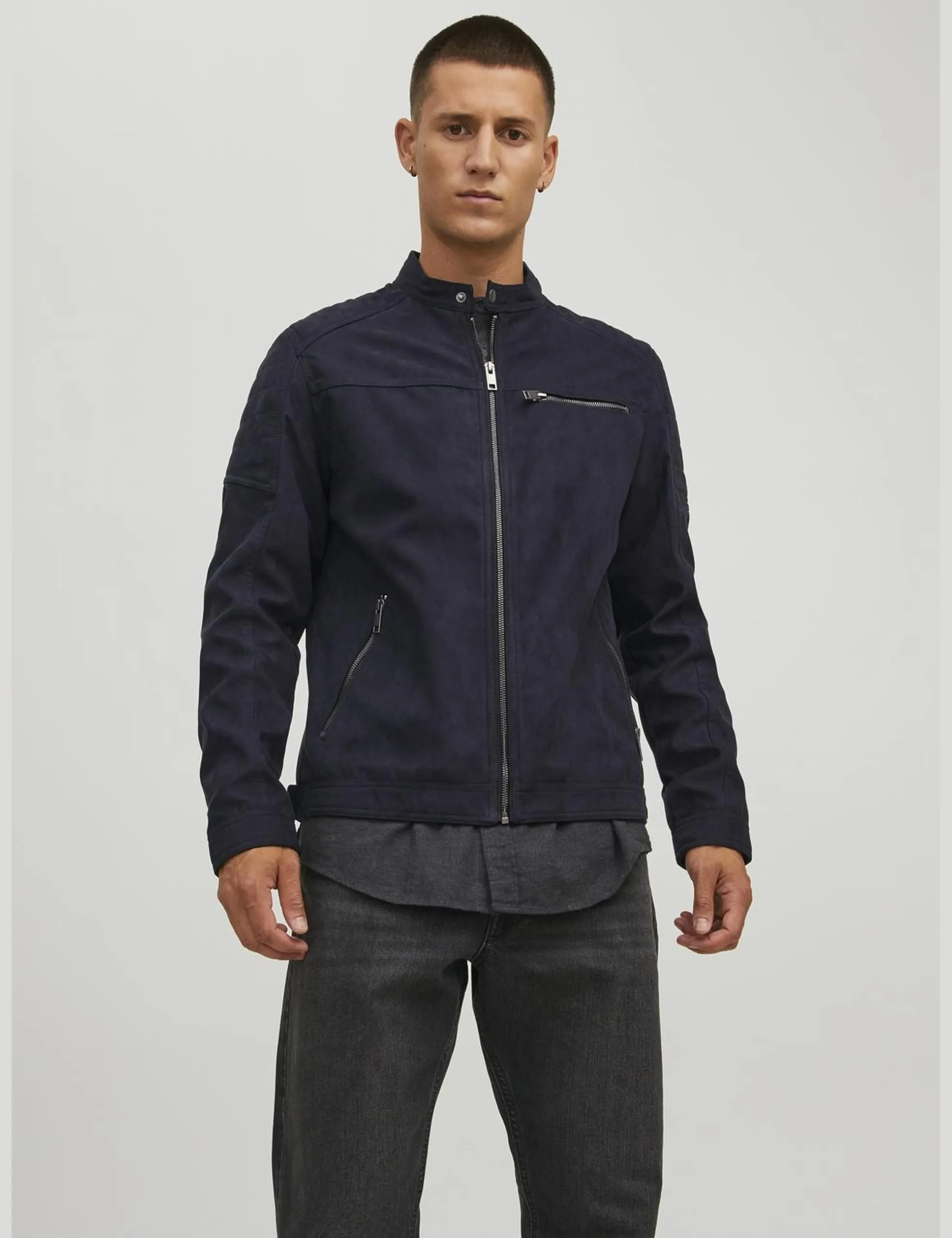 Jack & Jones Giacca in Finta Pelle Scamosciata - Nero Jet Black - immagine 2