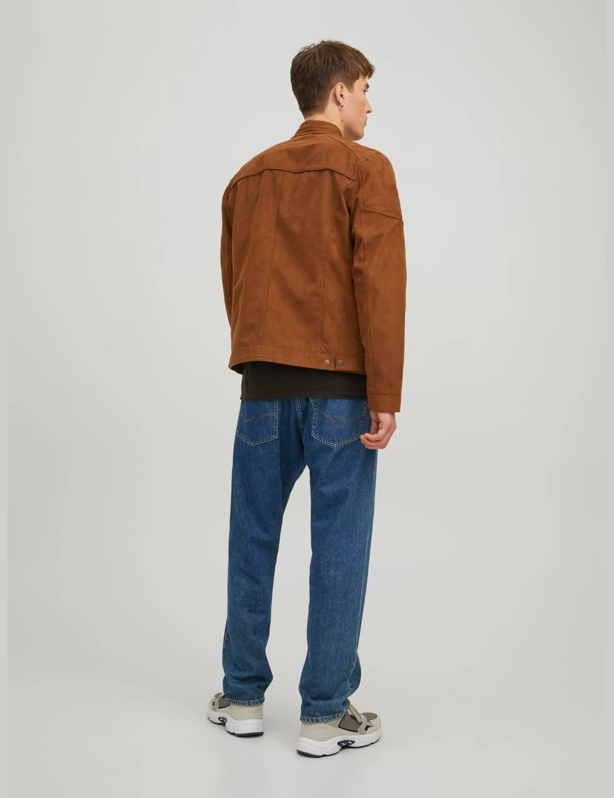 Jack & Jones Giacca in Finta Pelle Scamosciata Marrone Cognac - immagine 3
