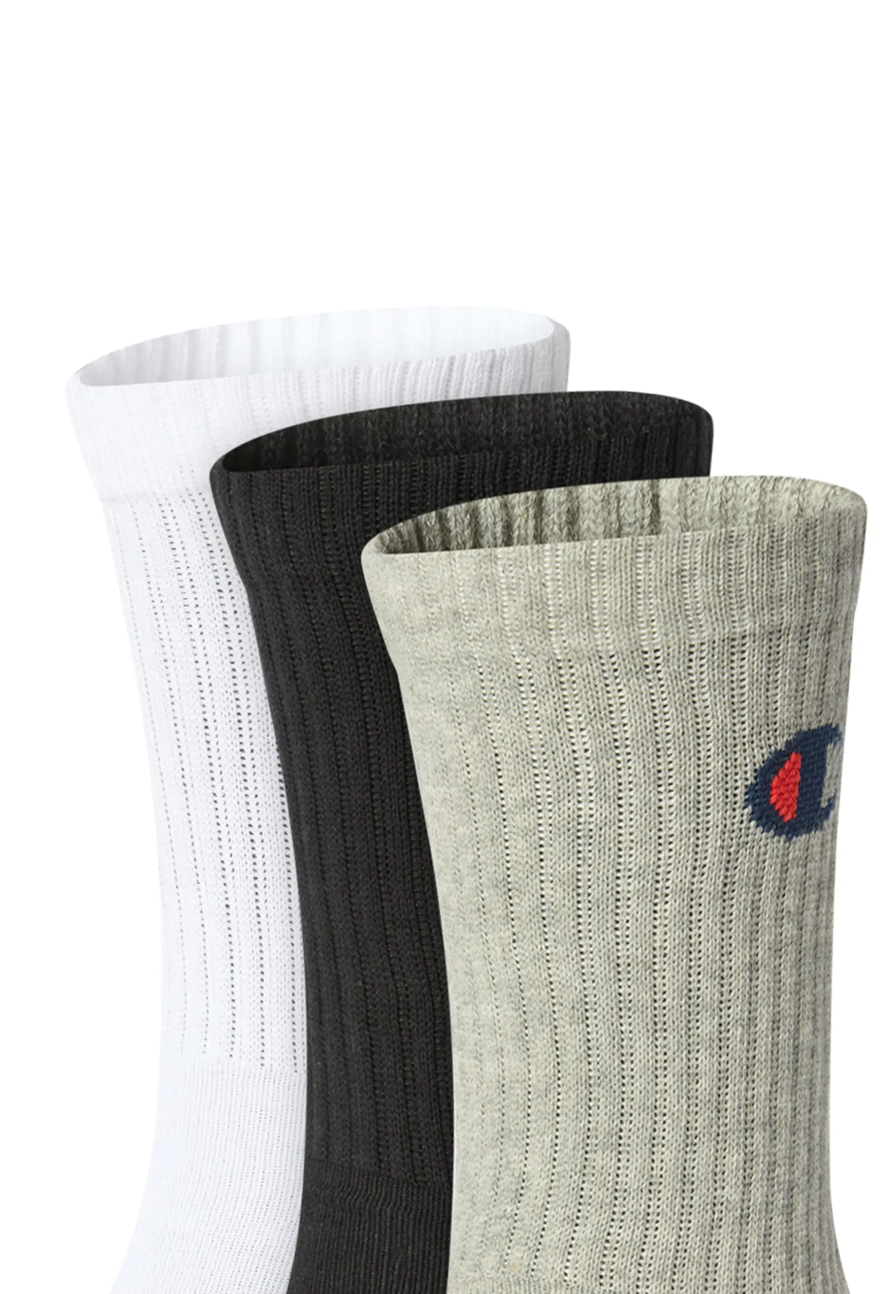 Champion Core 3PP Crew Calzini, Grigio Melange Chiaro/Bianco/Nero, 35-38 EU - immagine 2