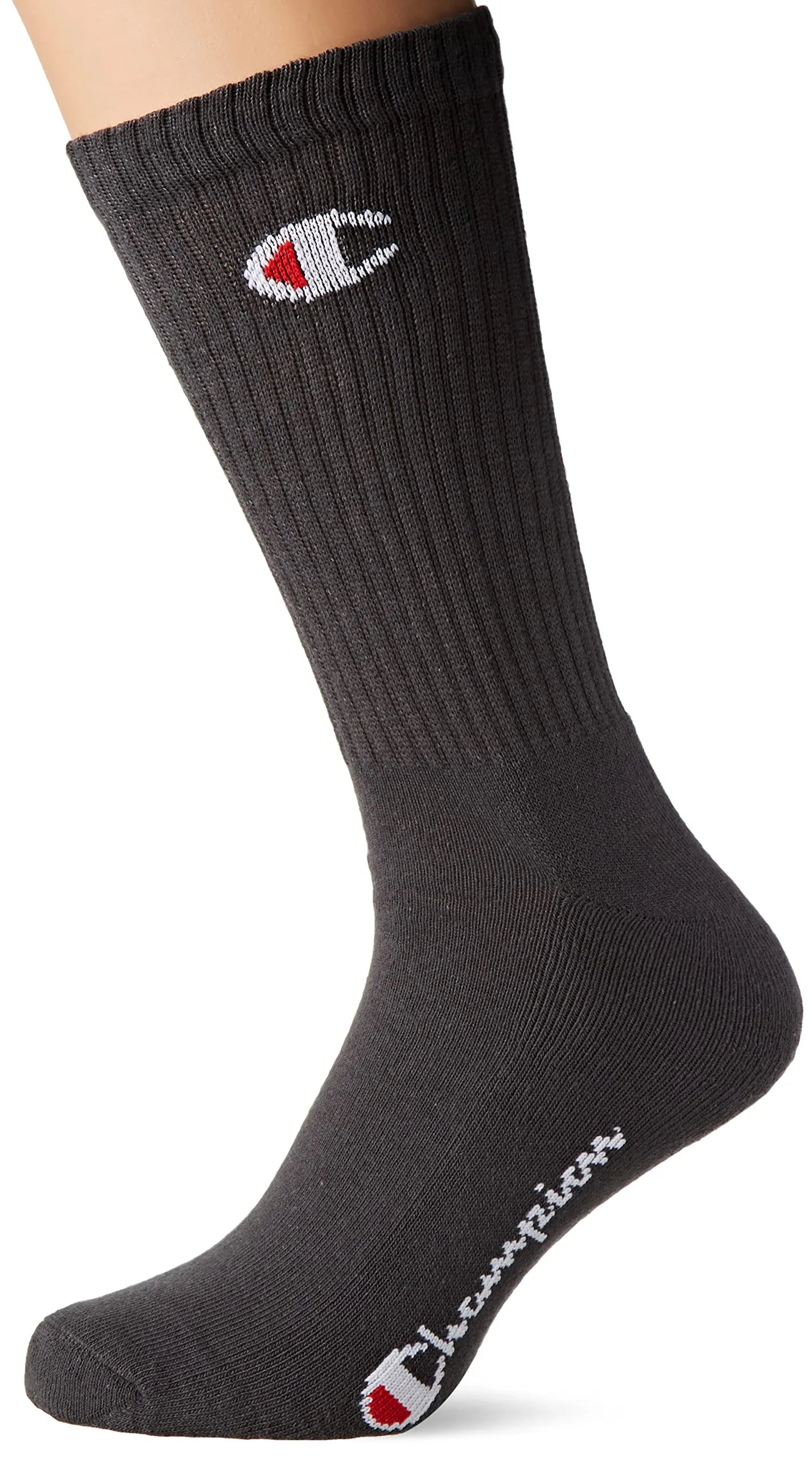 Champion Core 3PP Crew Socks, Unisex Adult, Grey/Black, 35-38 - immagine 2