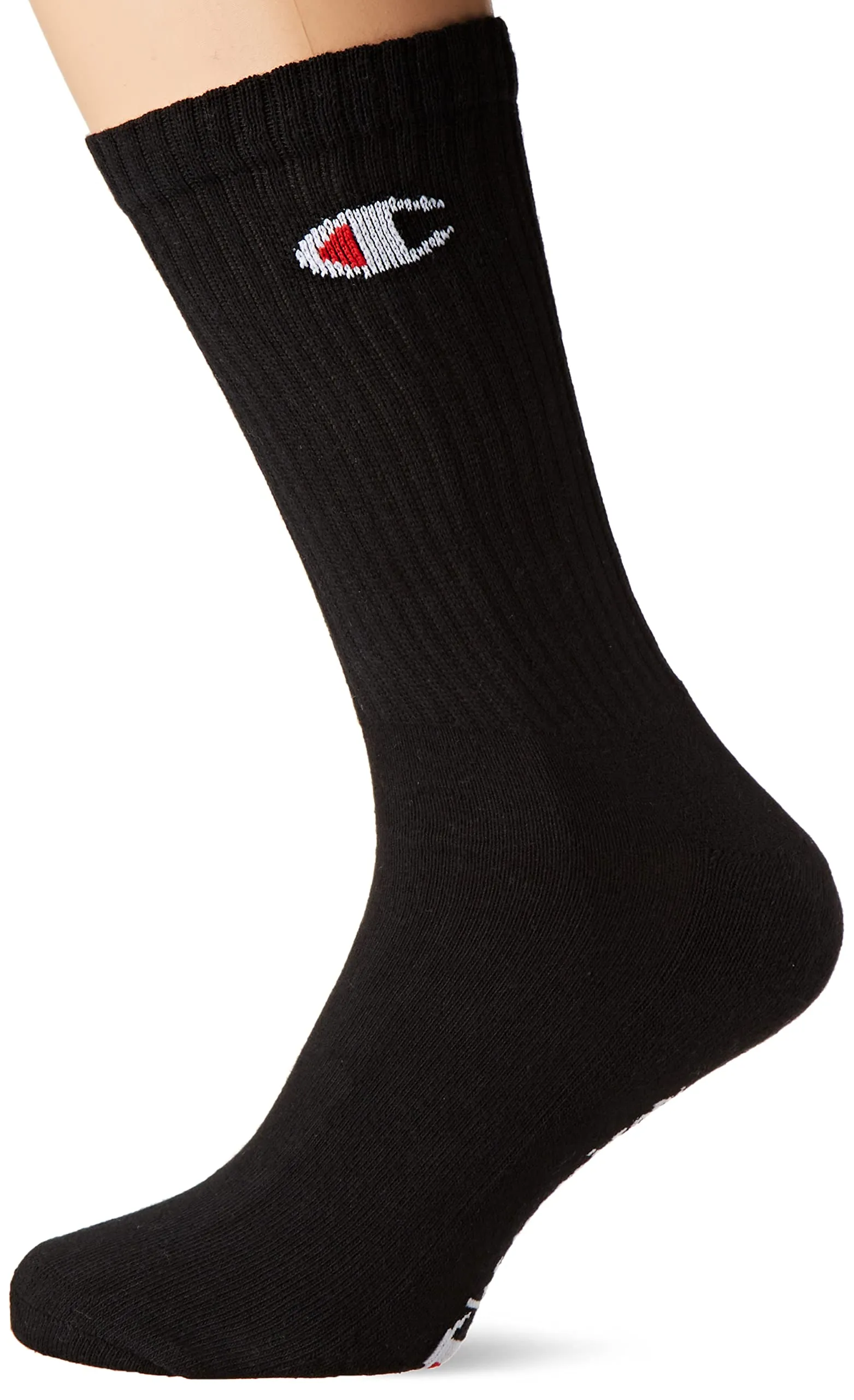 Champion Core 3PP Crew Socks, Unisex Adult, Grey/Black, 35-38 - immagine 3