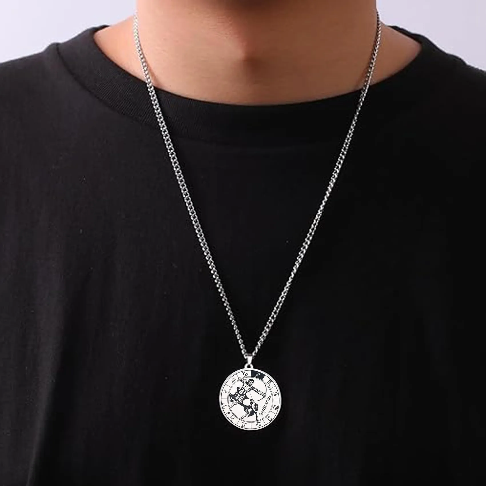Caimeytie Set Collana e Bracciale Segno Zodiacale in Acciaio Inox, 60cm e 19cm - immagine 5