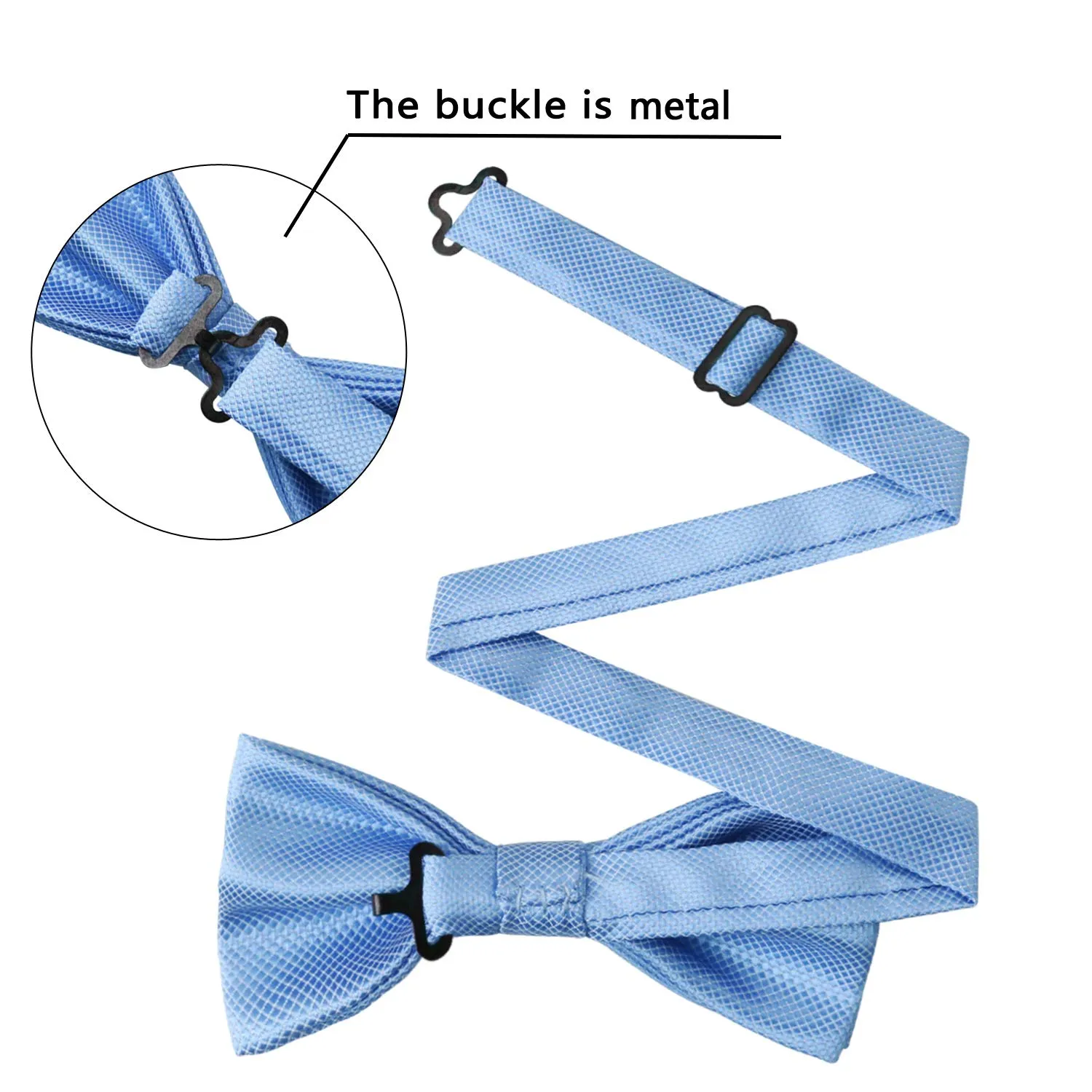 Alizeal Pre-tied Bow Tie, Cufflinks and Pocket Square Set - Caffè - immagine 6