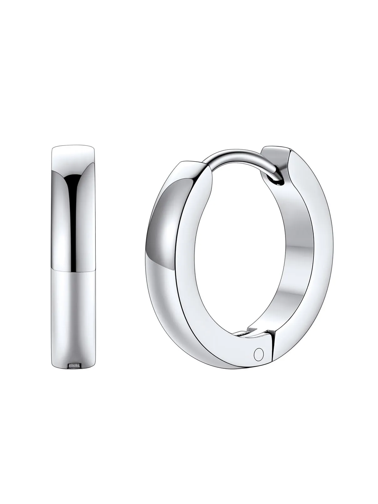 FaithHeart Orecchini a Cerchio Angolato Nero 12mm in Acciaio Chirurgico 316L - immagine 1