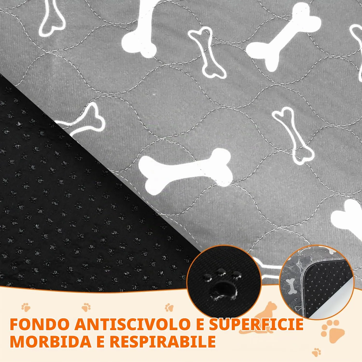 BaoDan Traversine Lavabili per Cani, 90x100 cm, 2 Pezzi - immagine 3