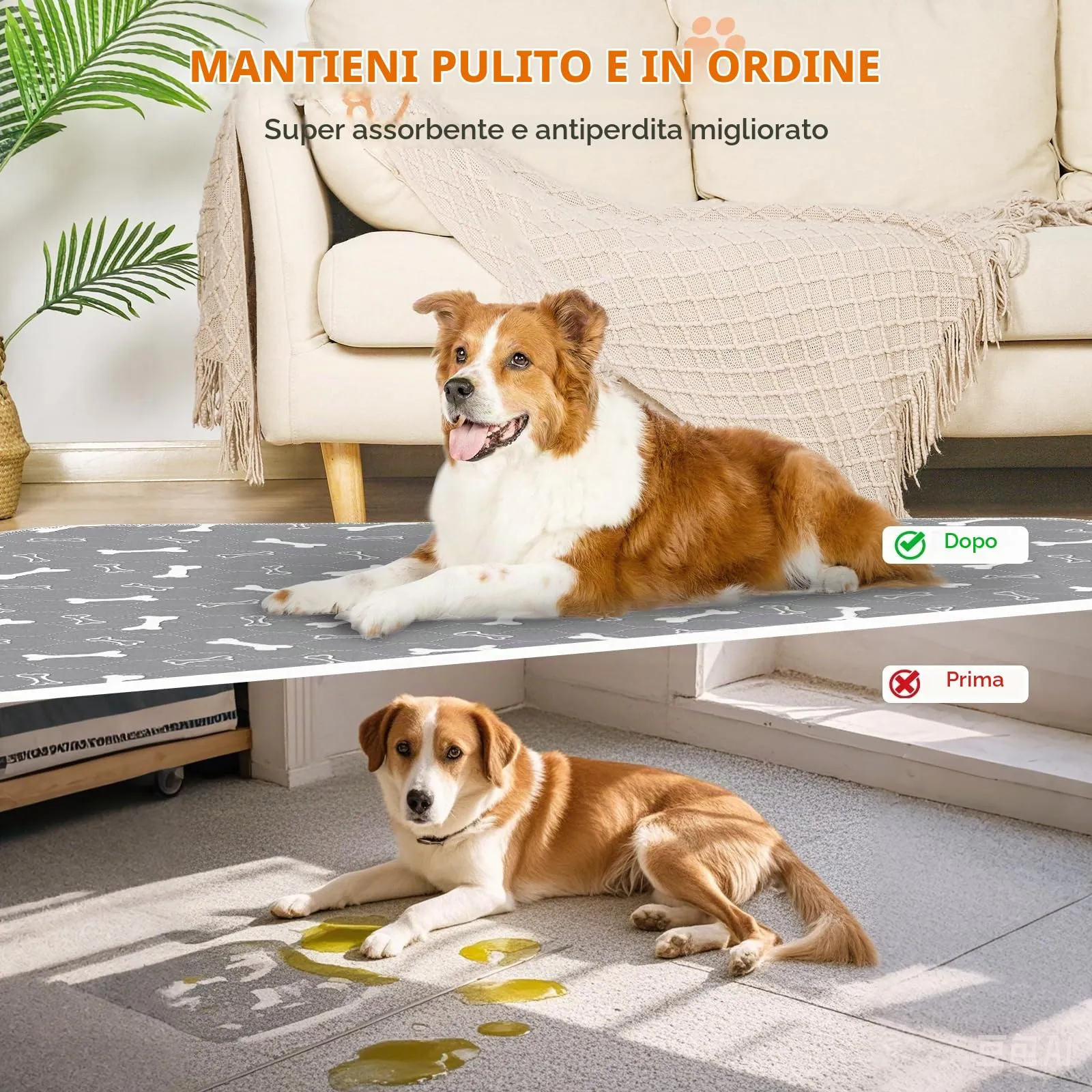BaoDan Traversine Lavabili per Cani, 90x100 cm, 2 Pezzi - immagine 7
