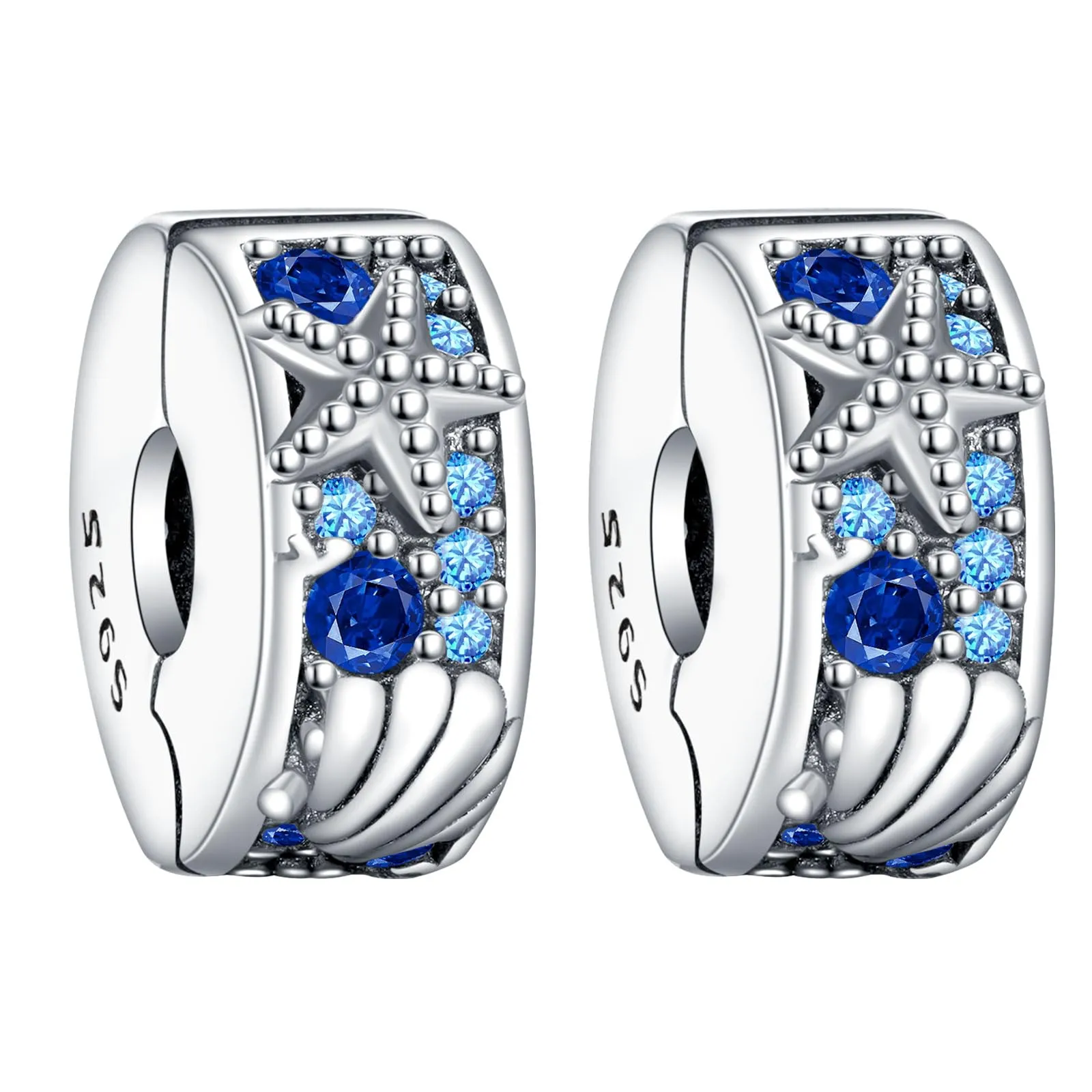 Rimgoris Argento 925 Charm Conchiglia e Stella Marina per Bracciali e Collane, Set da 2 pezzi - immagine 1