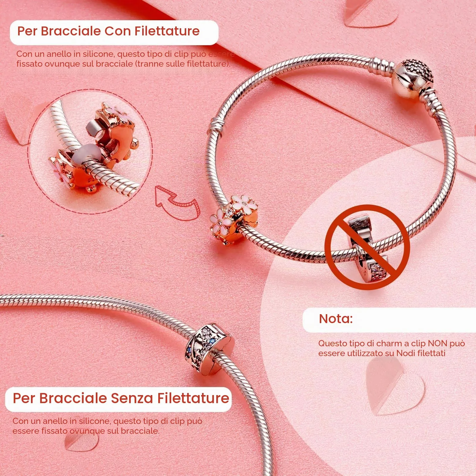 Rimgoris Argento 925 Charm Conchiglia e Stella Marina per Bracciali e Collane, Set da 2 pezzi - immagine 6