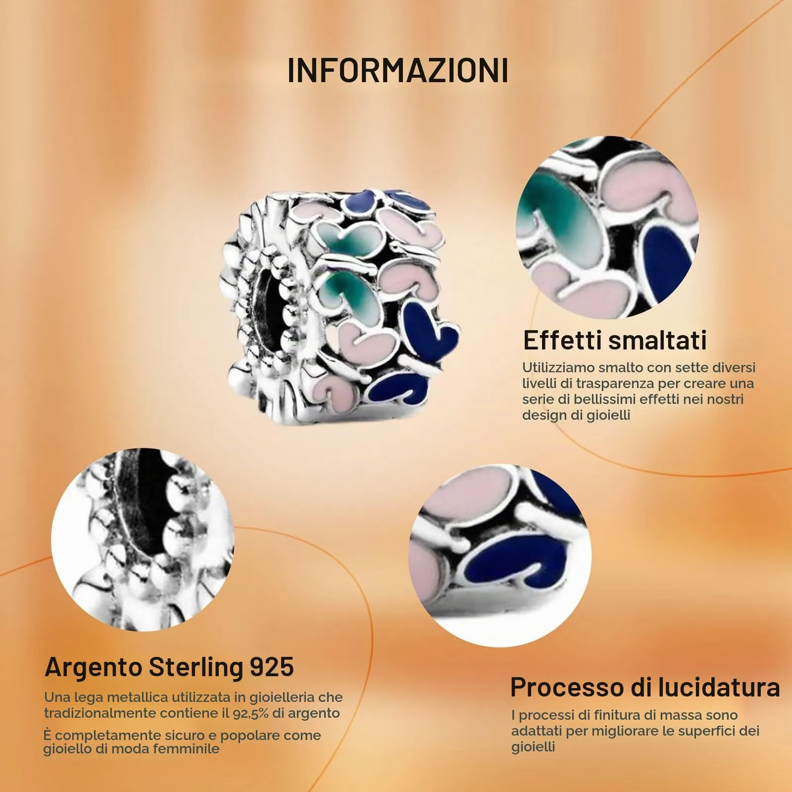 Rimgoris Argento 925 Charm Farfalla per Bracciali e Collane, Confezione da 2 - immagine 5