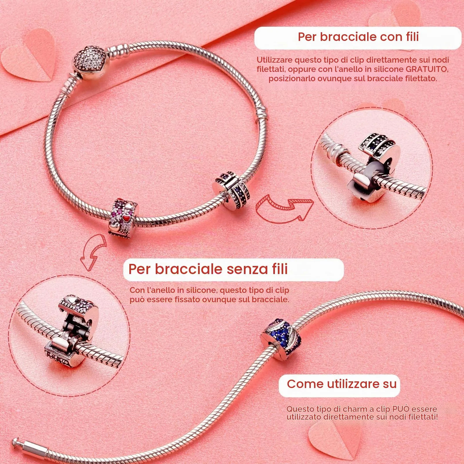 Rimgoris Argento 925 Charm Farfalla per Bracciali e Collane, Confezione da 2 - immagine 6