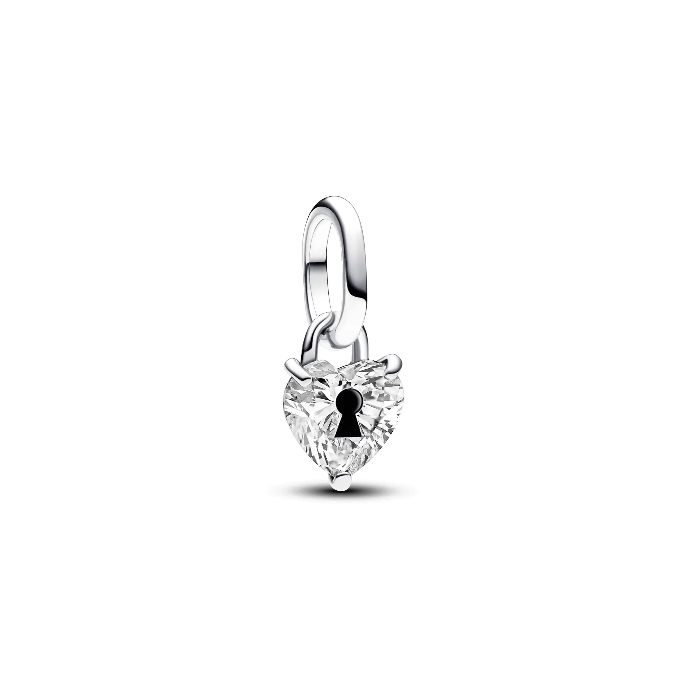 Pandora ME Mini Pendente Cuore con Serratura in Argento Sterling, Zirconia Cubica e Smalto Nero - immagine 1