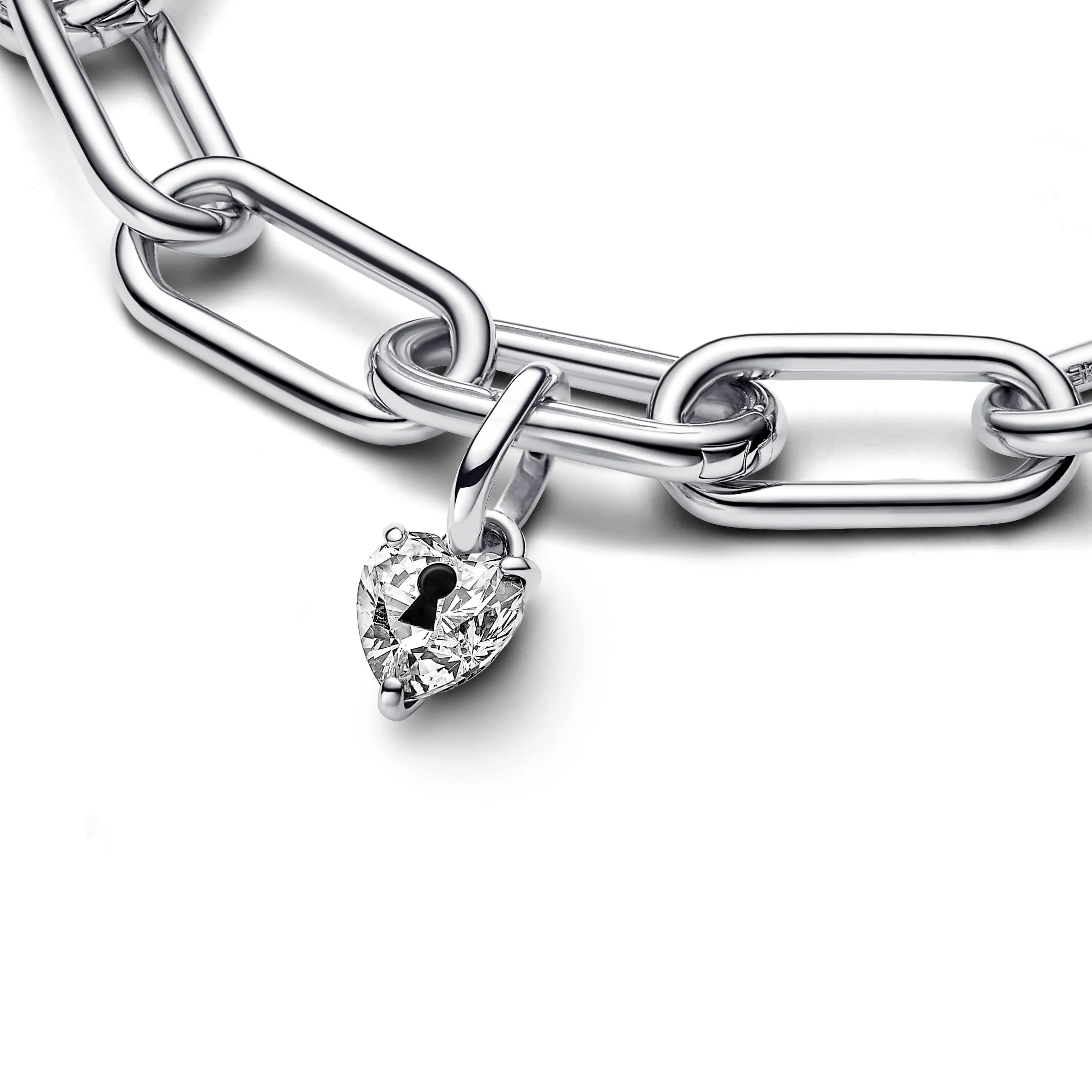 Pandora ME Mini Pendente Cuore con Serratura in Argento Sterling, Zirconia Cubica e Smalto Nero - immagine 3