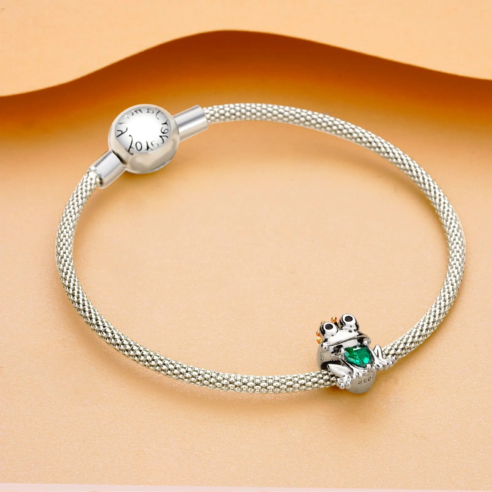 Rimgoris Charm in Argento Sterling 925 Rana Principessa Corona per Bracciali e Collane - immagine 3