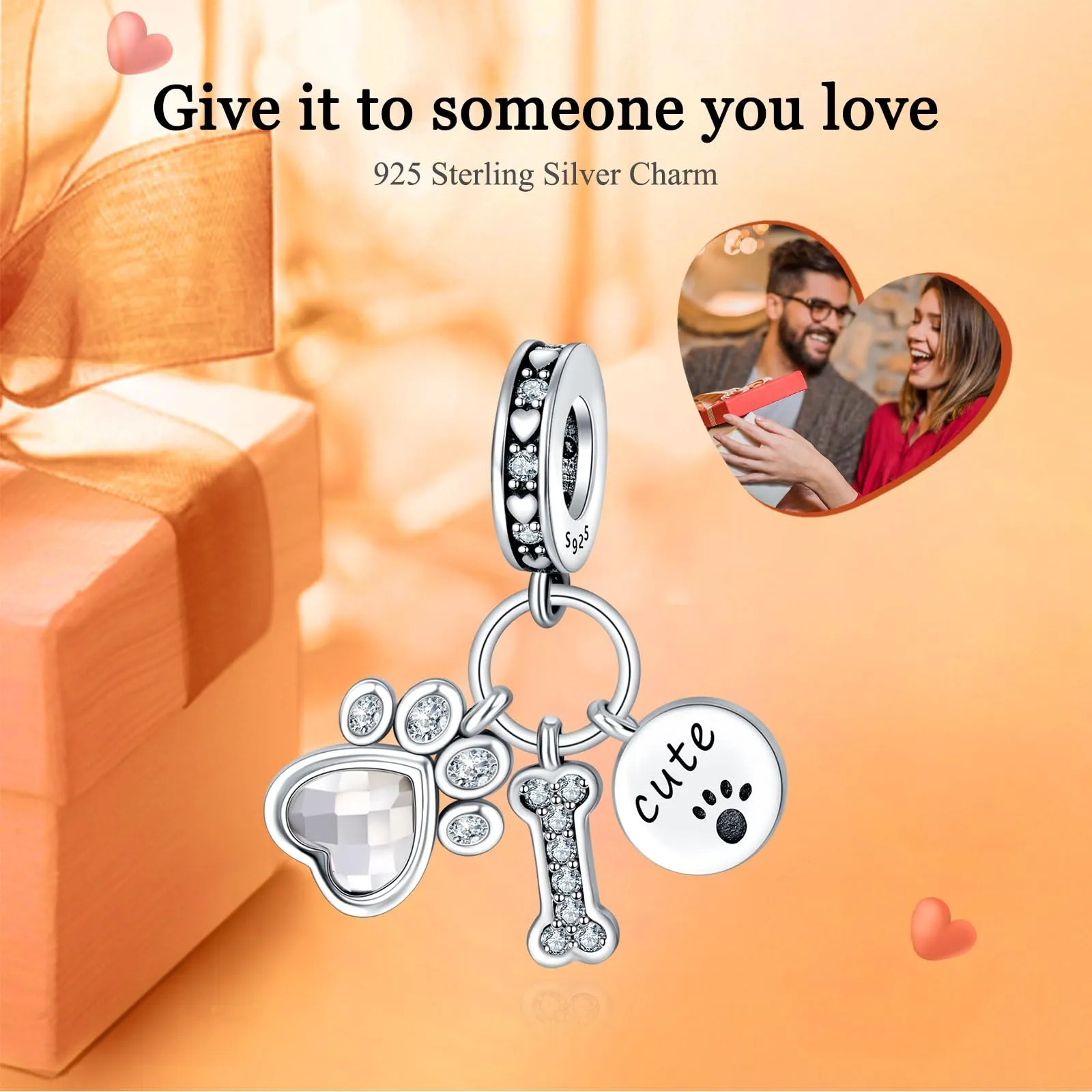 Rimgoris Charm Zampa d'osso in Argento Sterling 925 per Bracciali e Collane - immagine 2
