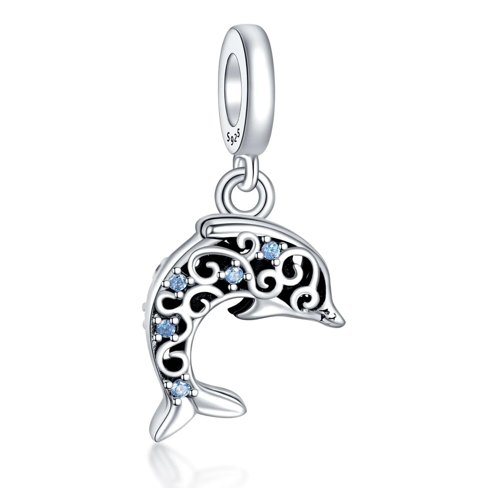 Rimgoris Delfino dell'oceano Charm in argento sterling 925 per bracciali e collane - immagine 1