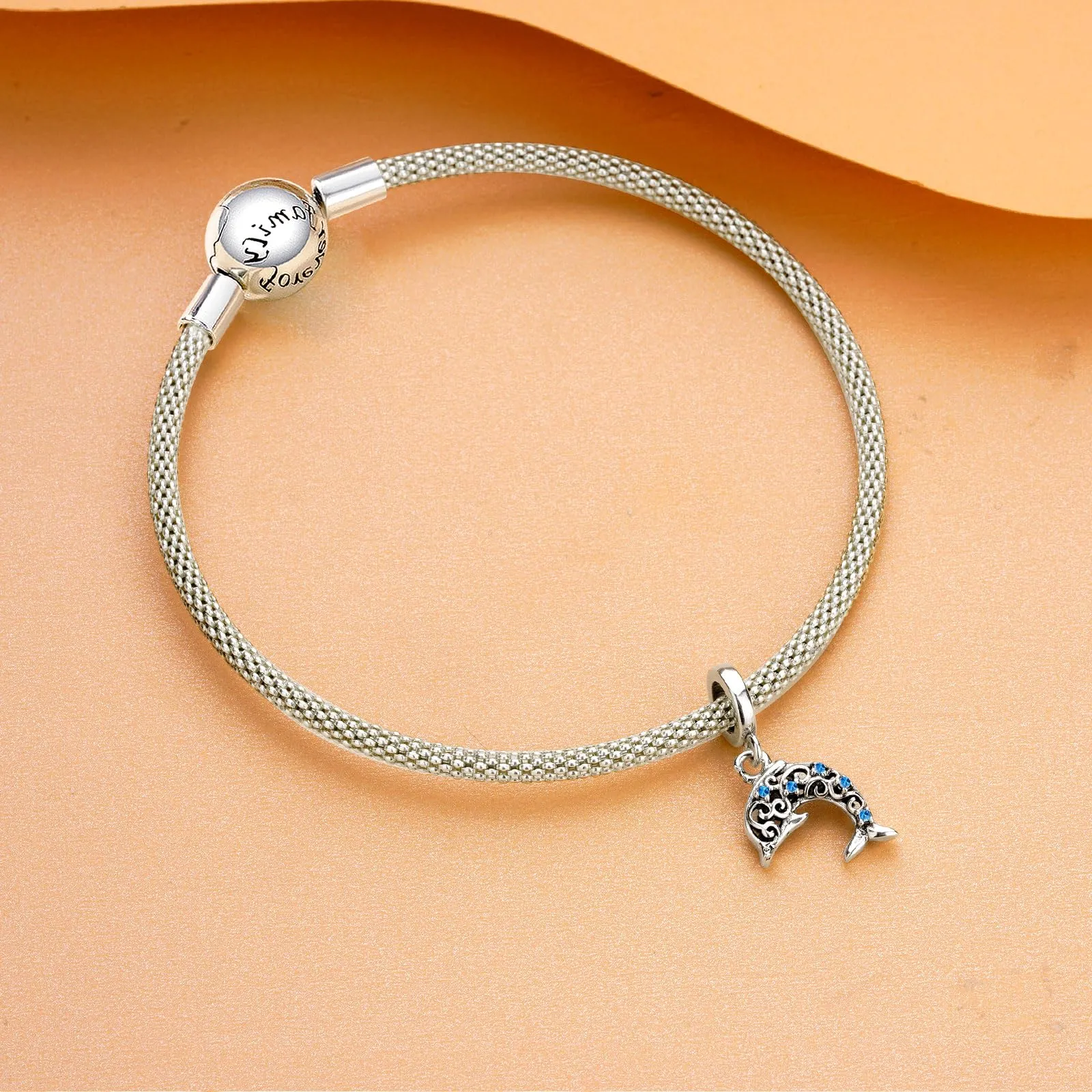 Rimgoris Delfino dell'oceano Charm in argento sterling 925 per bracciali e collane - immagine 3