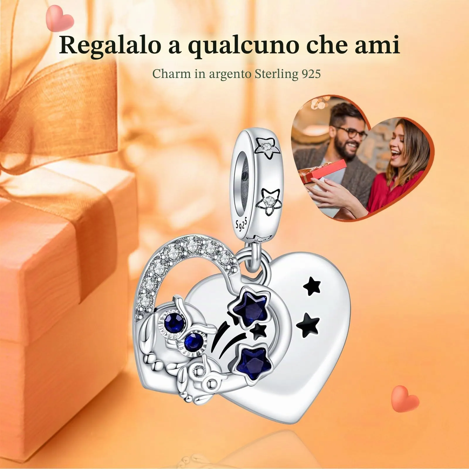 Rimgoris 925 Argento Sterling Charm Gufo Notturno per Bracciali e Collane da Donna - immagine 2