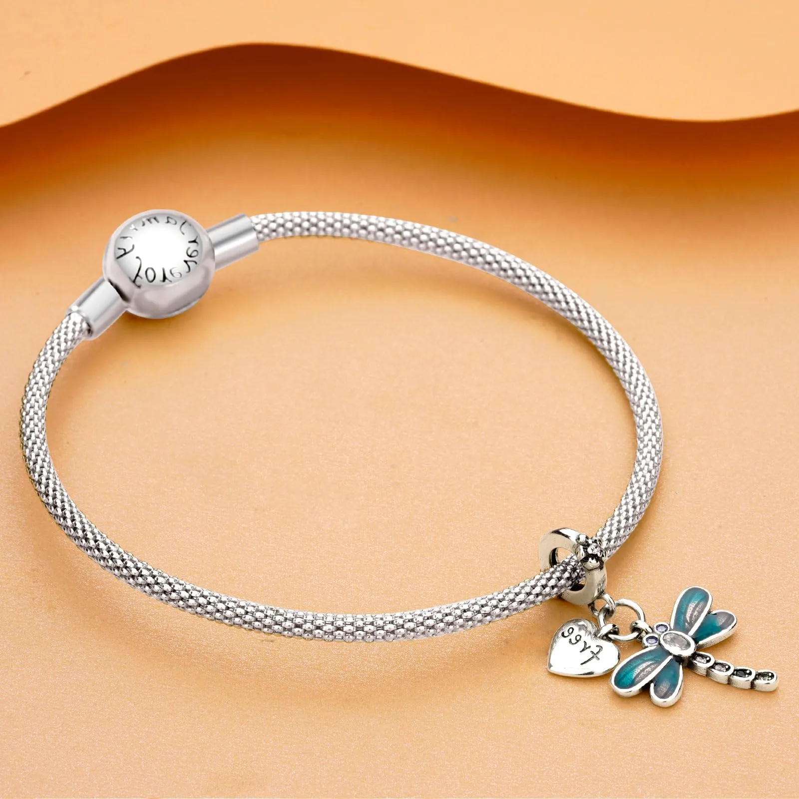 Rimgoris 925 Argento Sterling Dragonfly Heart Enamel Dangle Charm for Bracelets and Necklaces - immagine 3