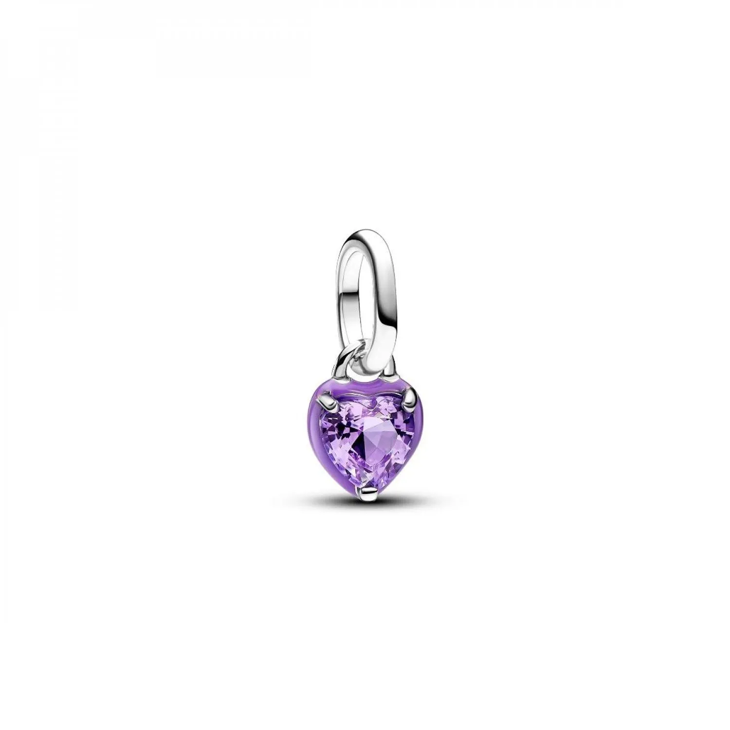 Pandora ME Mini Ciondolo Cuore in Argento Sterling con Cristallo e Smalto Viola - immagine 1